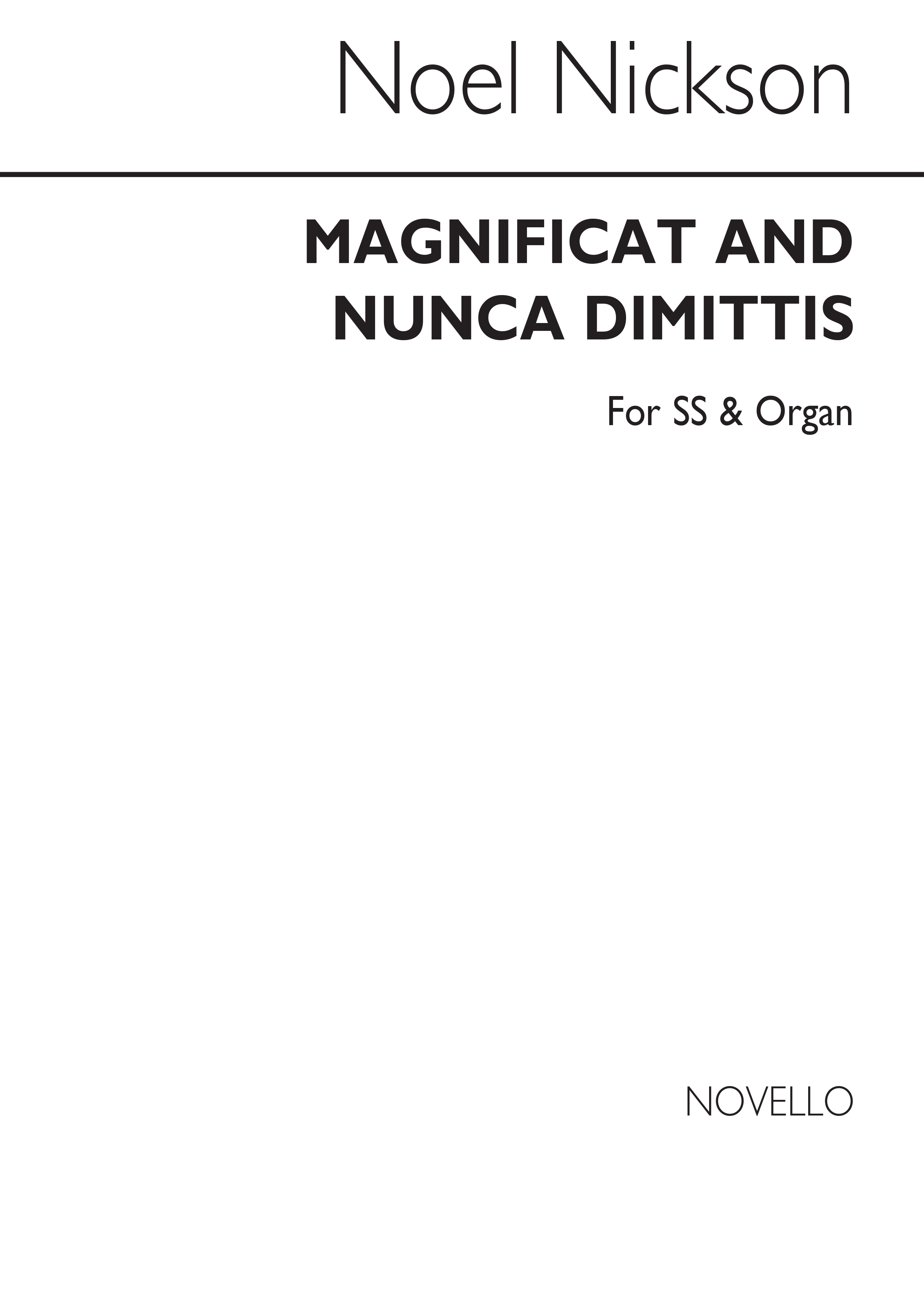 Nickson Magnificat And Nunc In A Minor: 2-Part Choir: Vocal Score