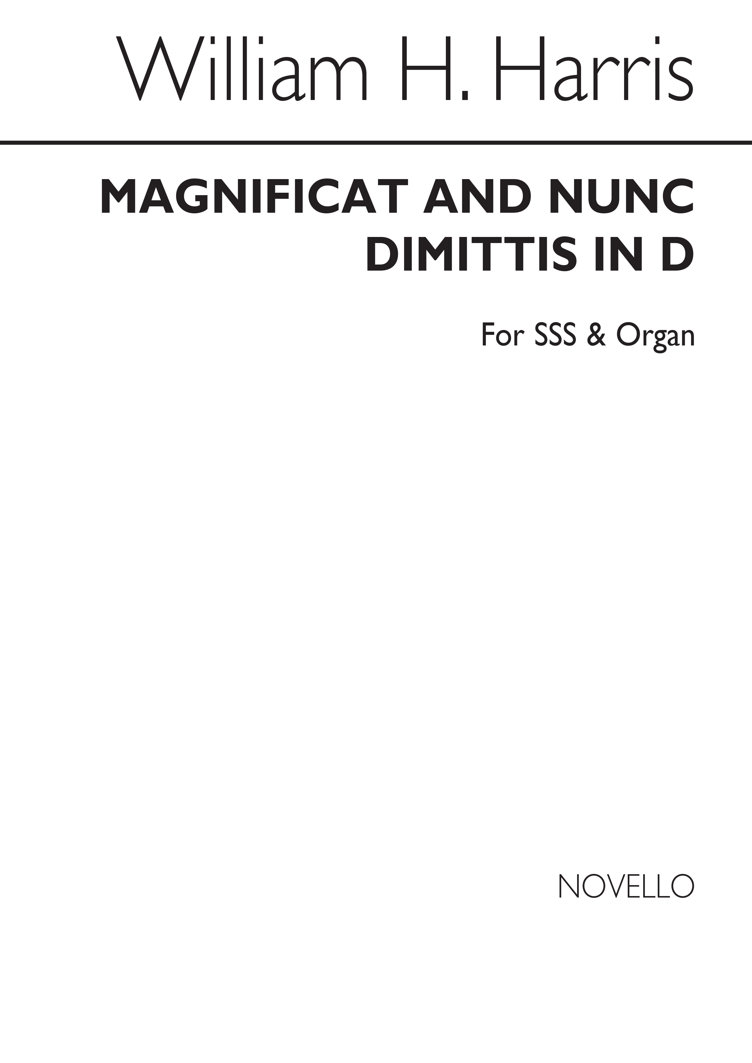 Sir William Henry Harris: Magnificat And Nunc Dimittis In D: SSA: Vocal Score