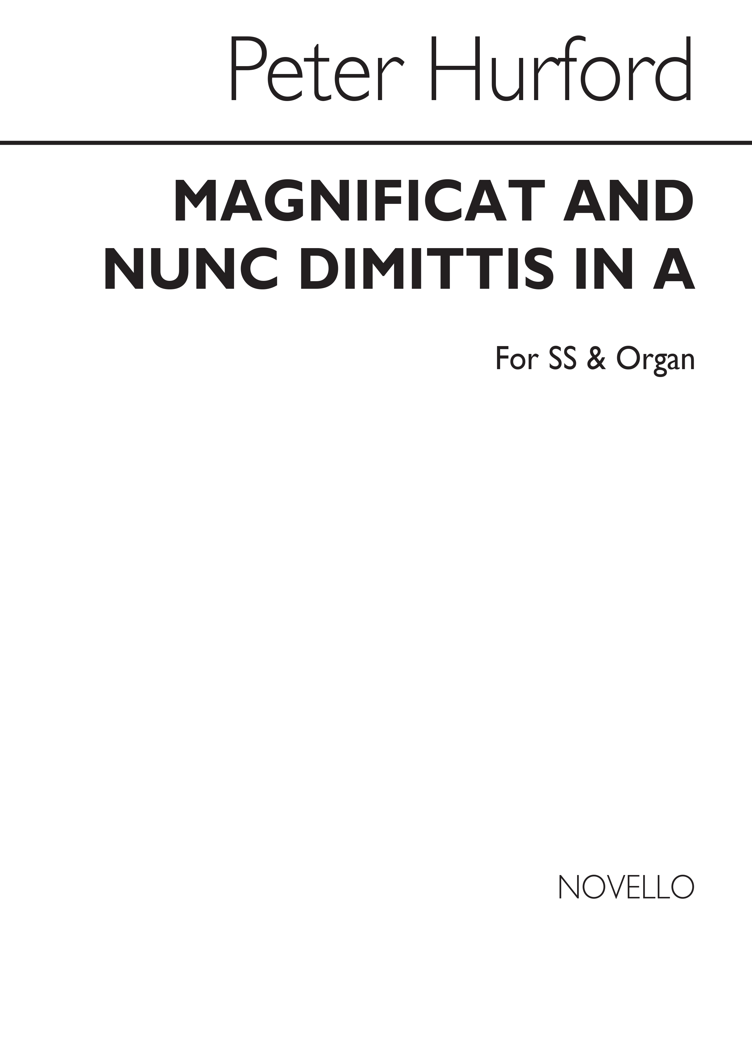 Peter Hurford: Magnificat And Nunc Dimittis In A: Treble Voices: Vocal Score