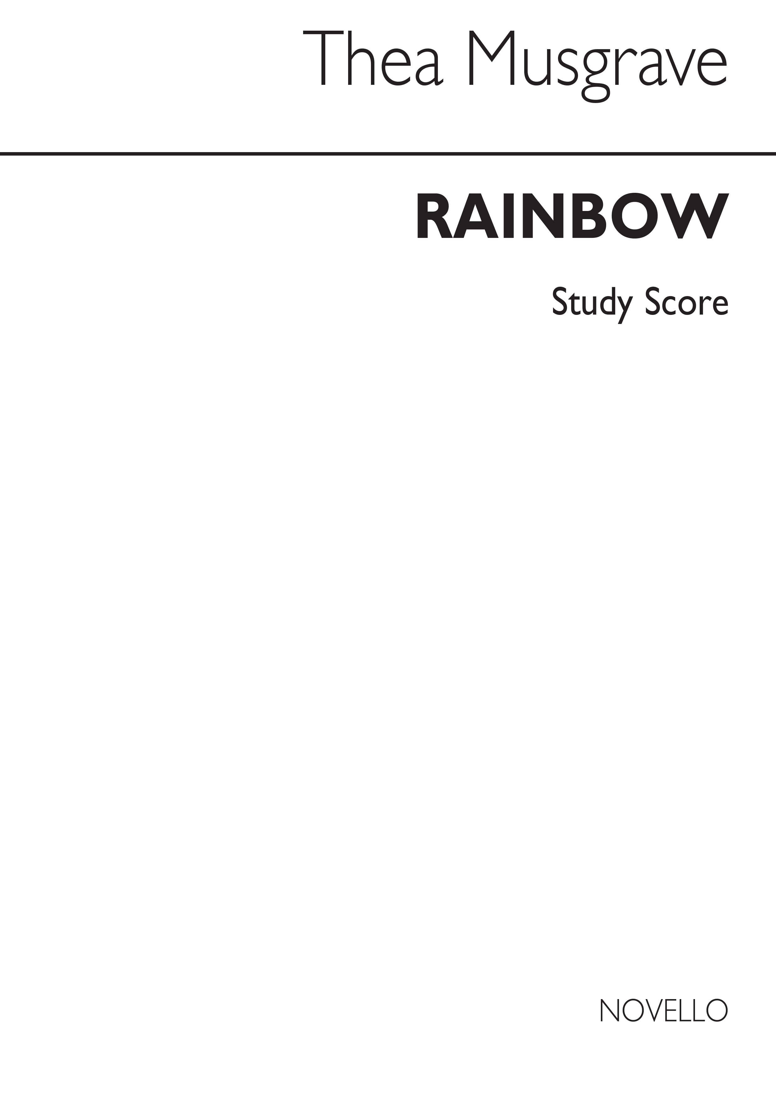 Thea Musgrave: Rainbow: Orchestra: Study Score