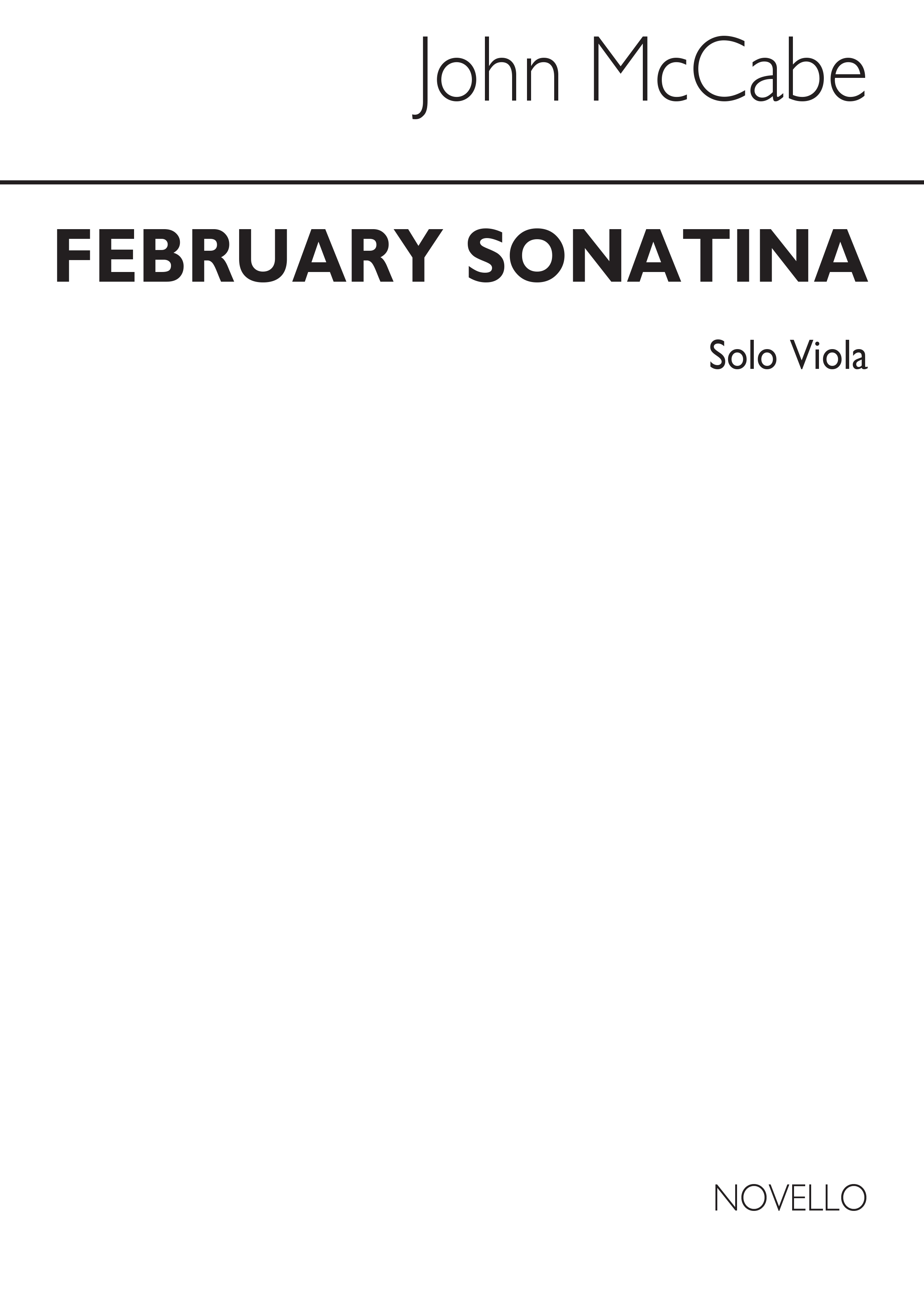 John McCabe: February Sonatina For Solo Viola: Viola: Instrumental Work