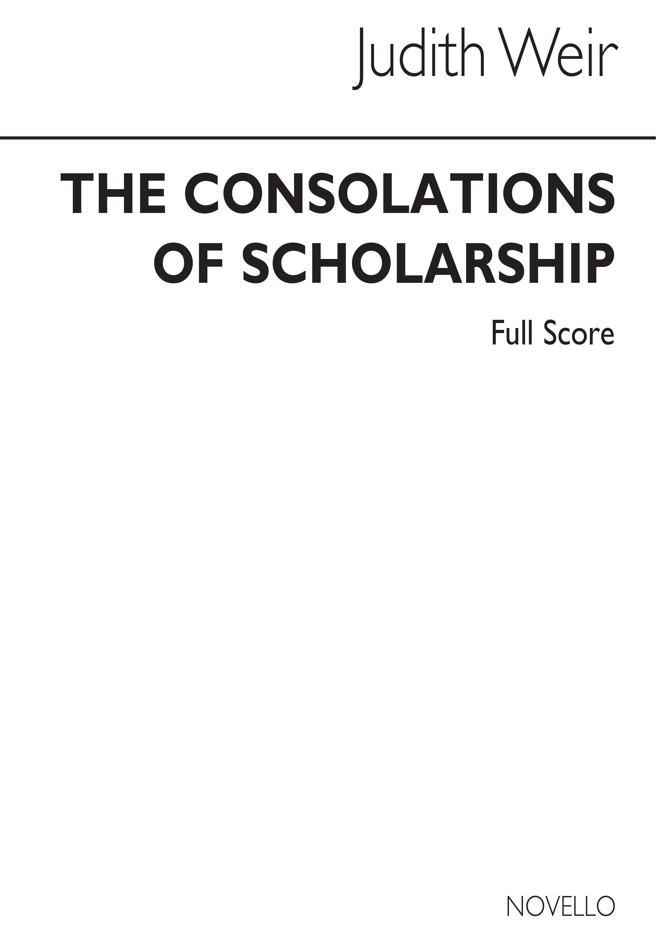 Judith Weir: The Consolations Of Scholarship: Soprano: Study Score