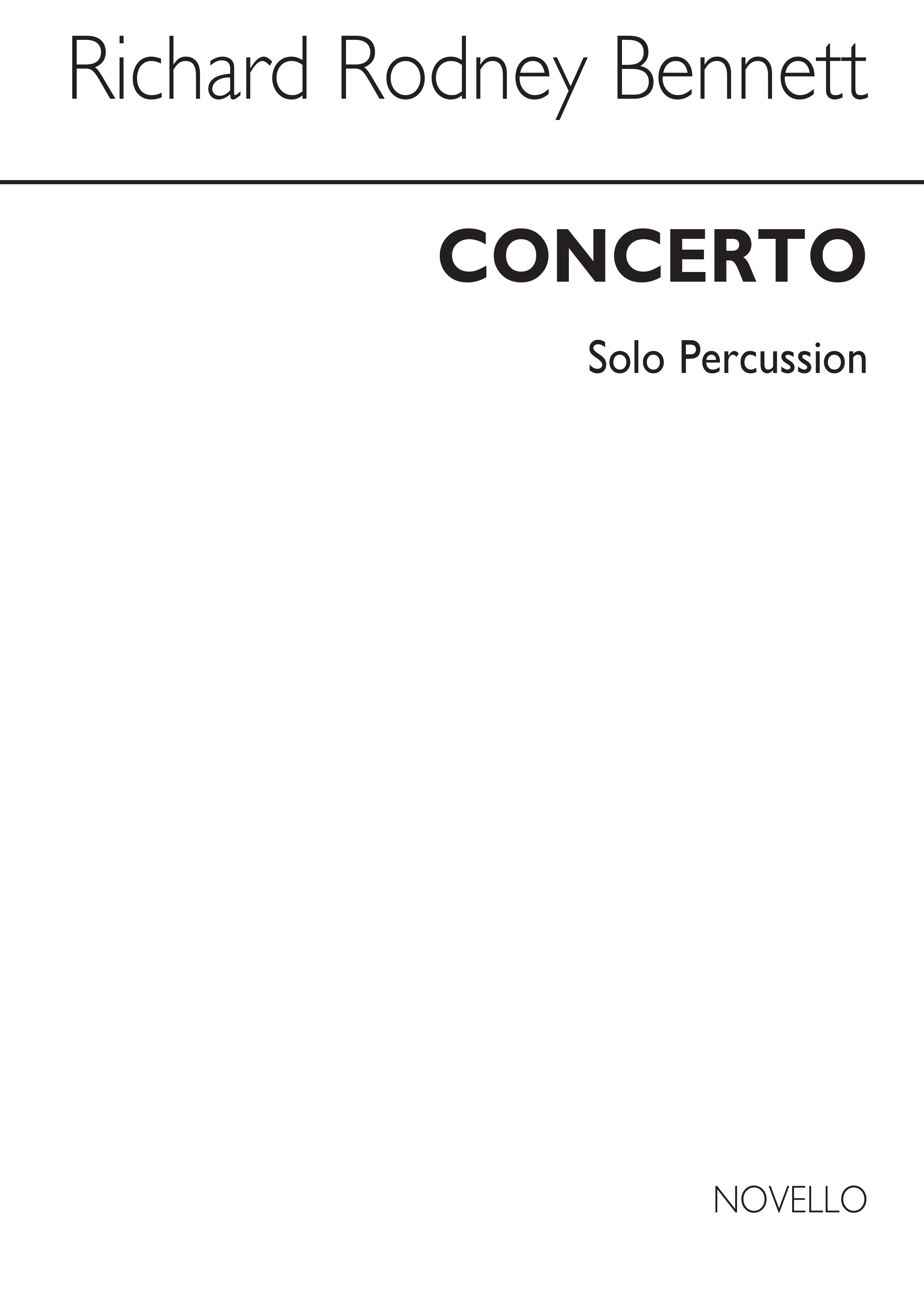 Richard Rodney Bennett: Percussion Concerto Solo Part: Percussion: Instrumental
