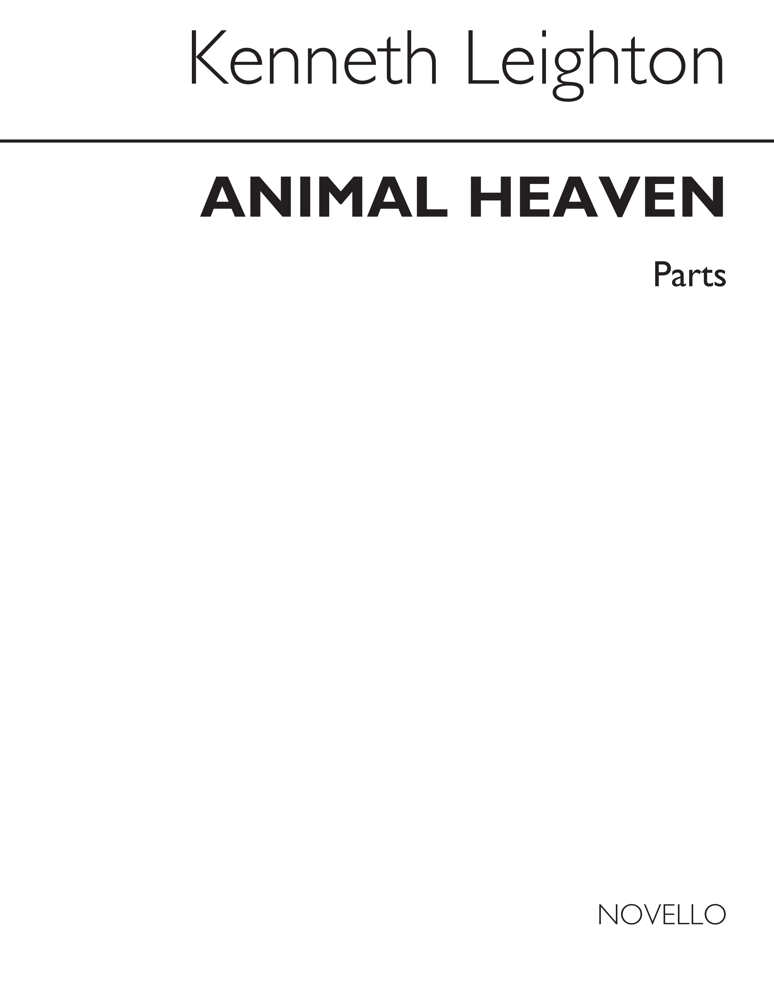 Kenneth Leighton: Animal Heaven Op.83 (Instrumental Parts): Descant Recorder: