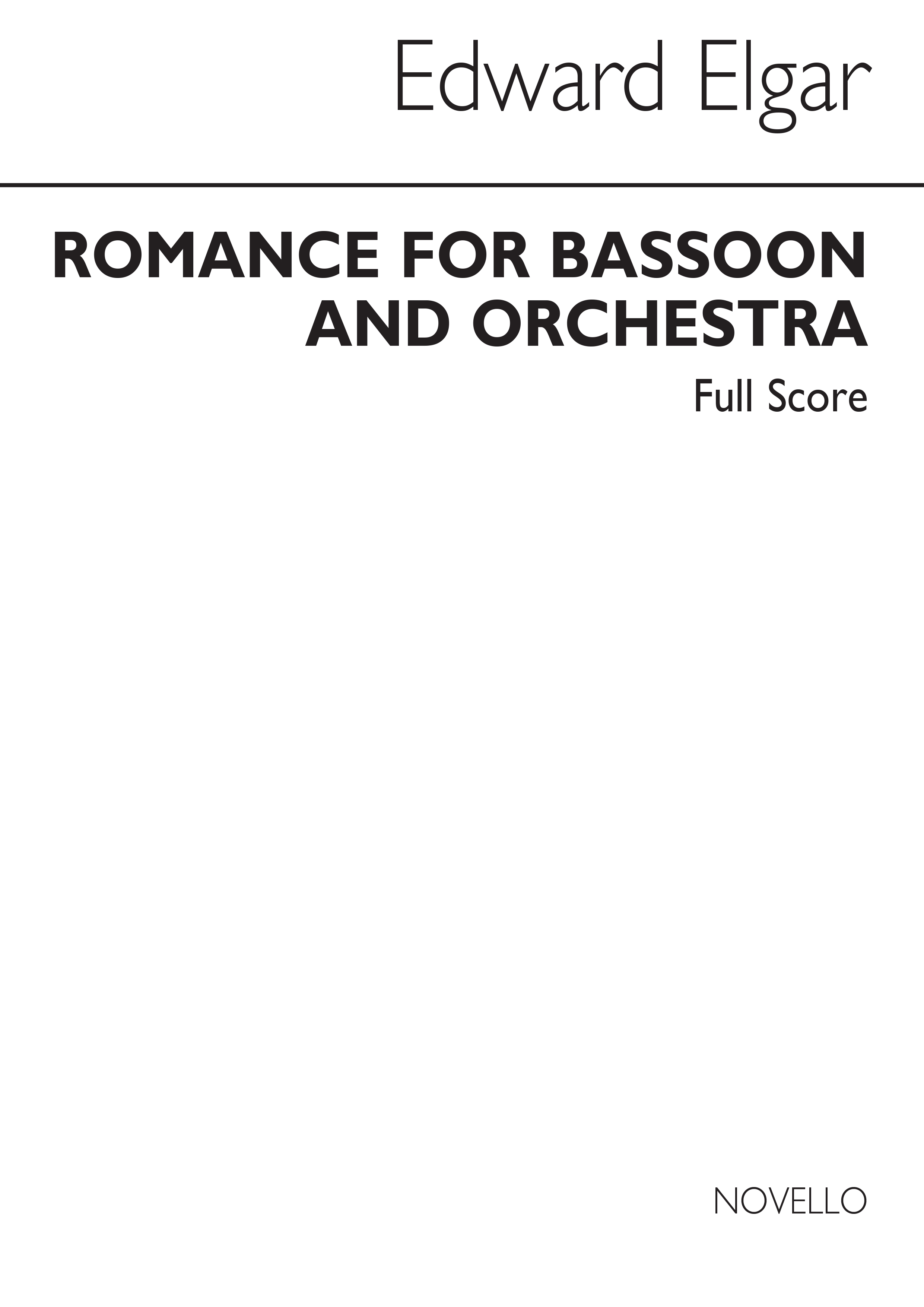 Edward Elgar: Romance For Bassoon And Orchestra: Bassoon: Score