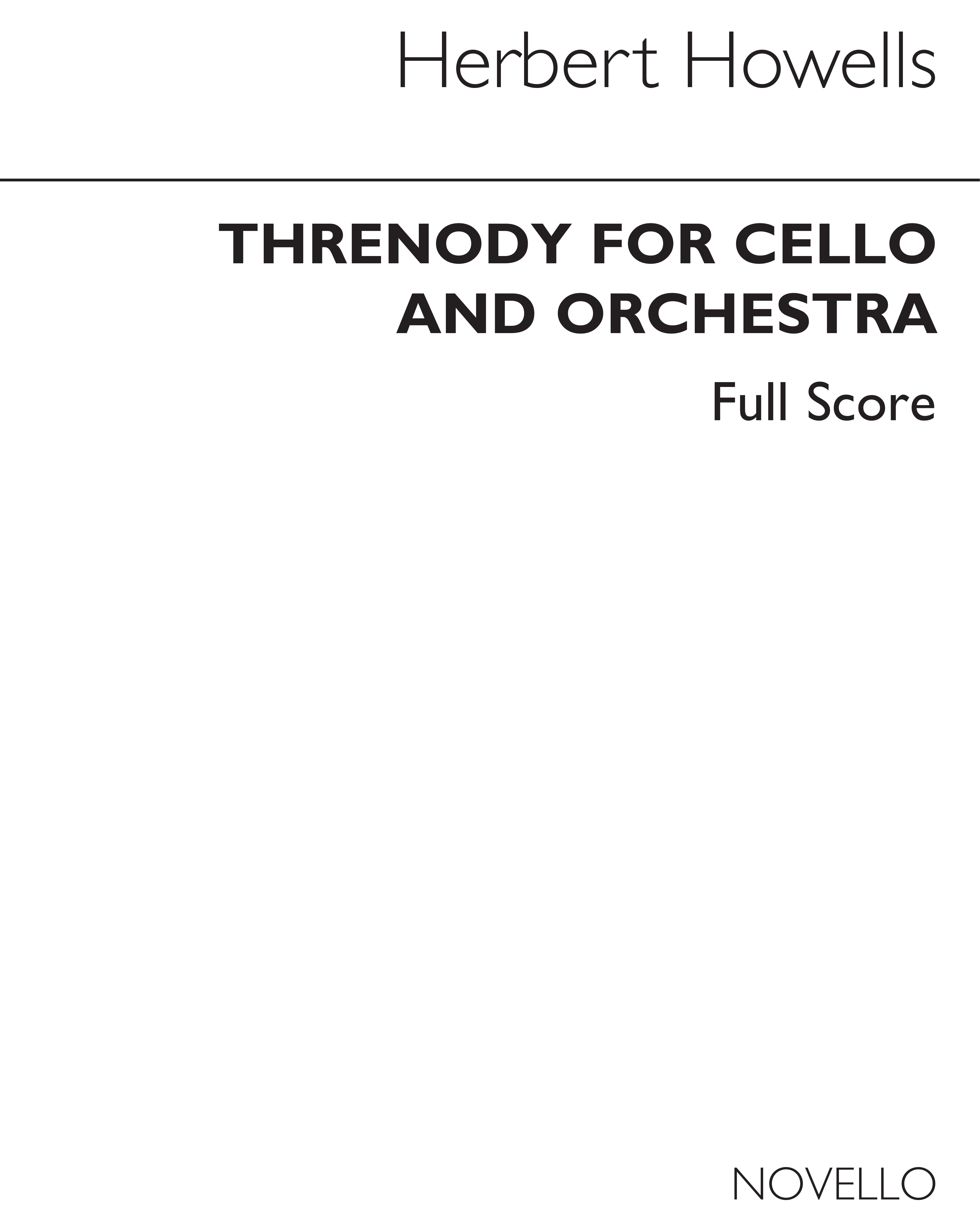 Herbert Howells: Threnody For Cello & Orchestra (Full Score): Cello: Score