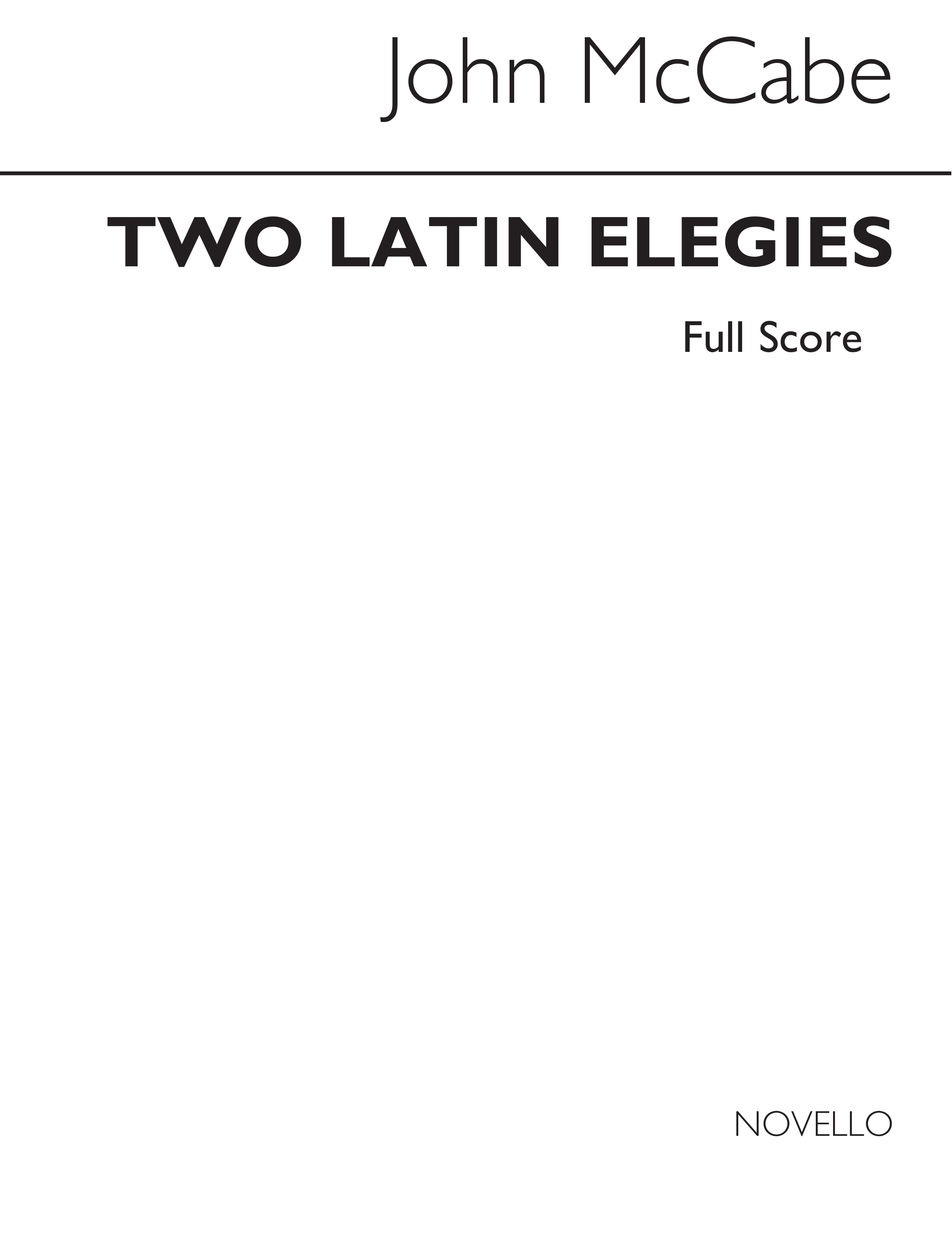John McCabe: Two Latin Elegies: Countertenor: Score