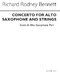 Richard Rodney Bennett: Saxophone Concerto For Alto Sax And Piano: Alto
