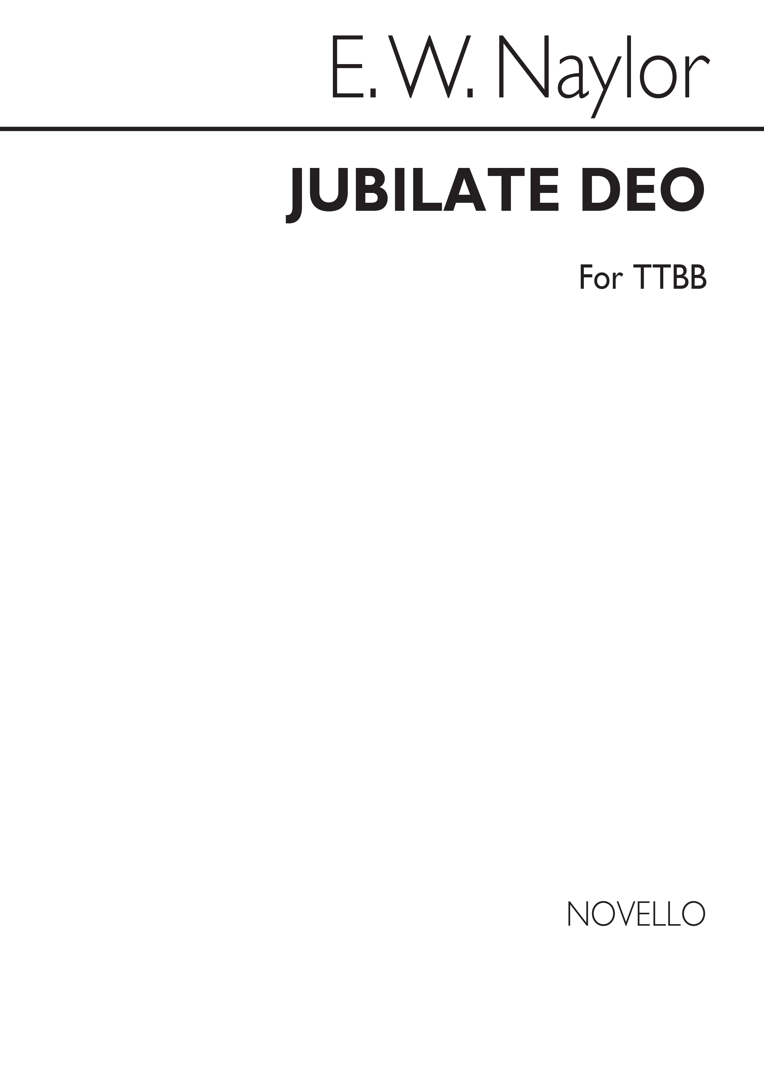 Edward W. Naylor: Jubilate Deo In A Flat: Men's Voices: Vocal Score