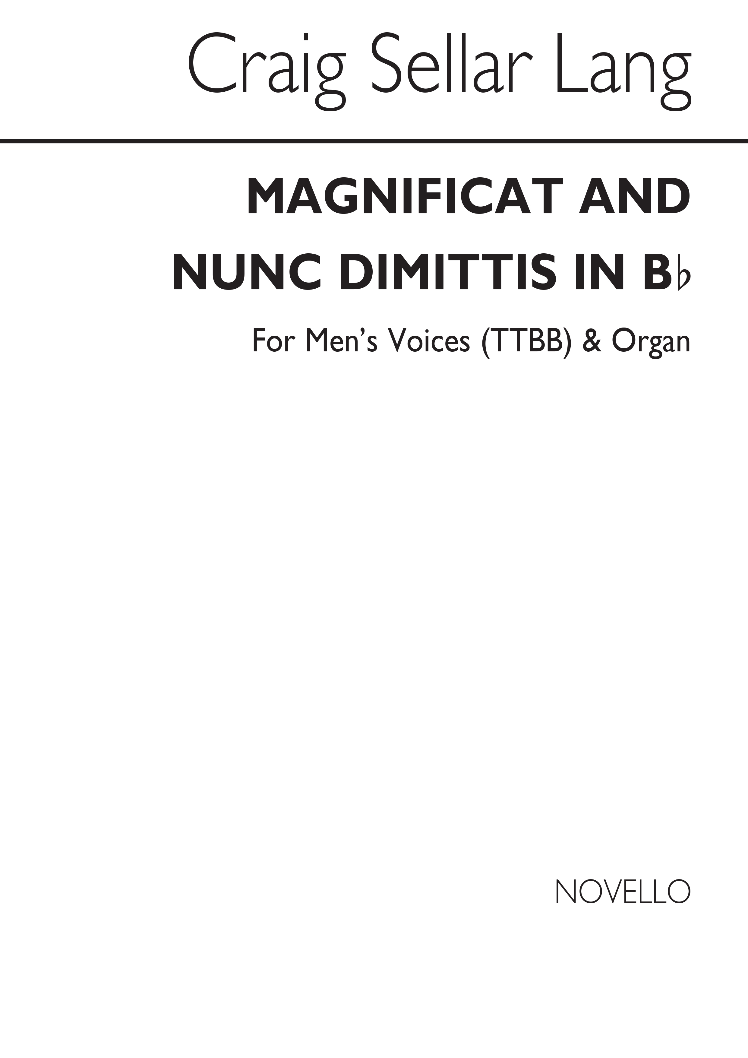 Magnificat And Nunc Dimittis In B Flat: Men's Voices: Vocal Score