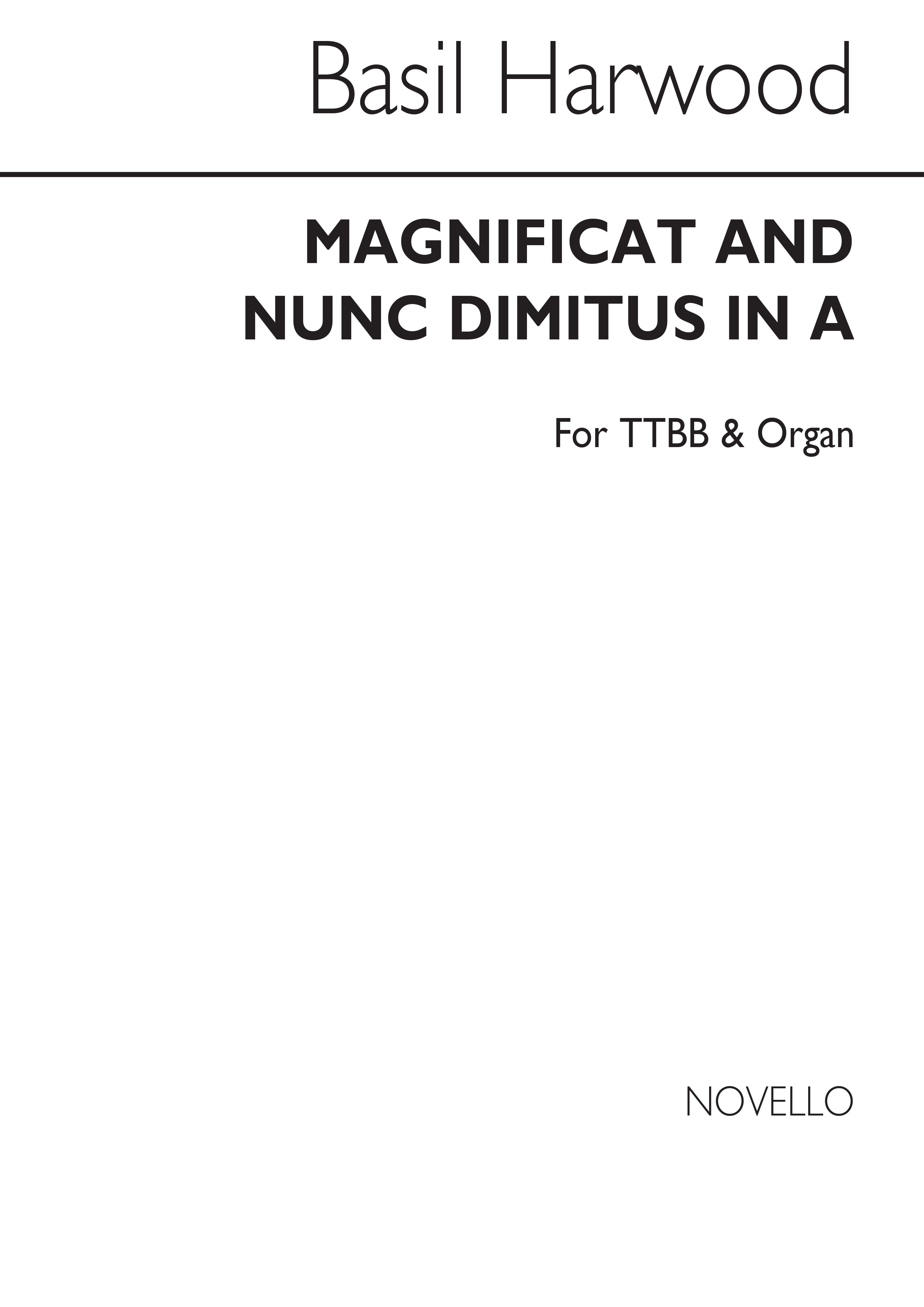 Basil Harwood: Magnificat and Nunc Dimitis In A (Men's Voices): Men's Voices: