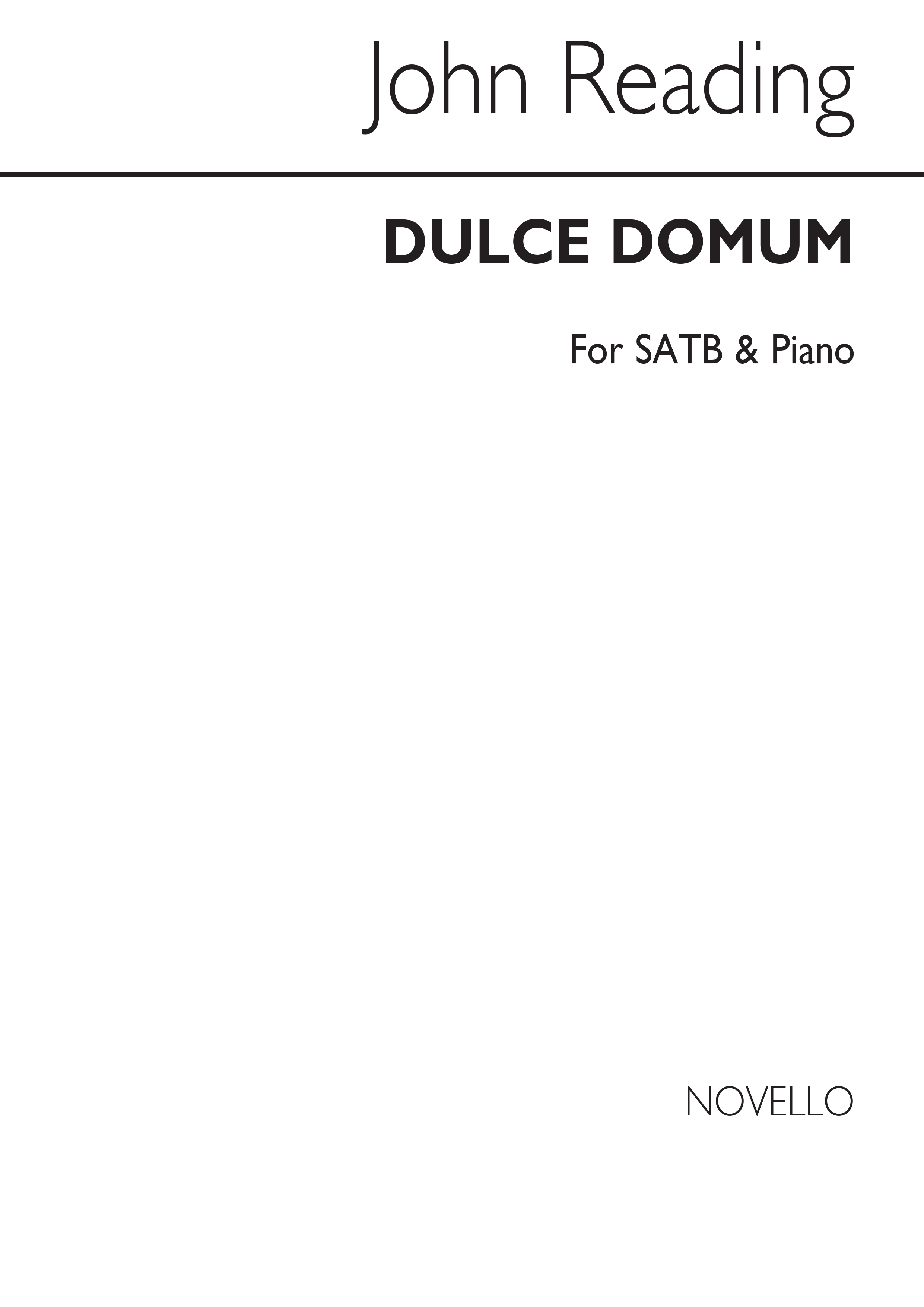 John Reading: Dulce Domum (English/Latin): SATB: Vocal Score
