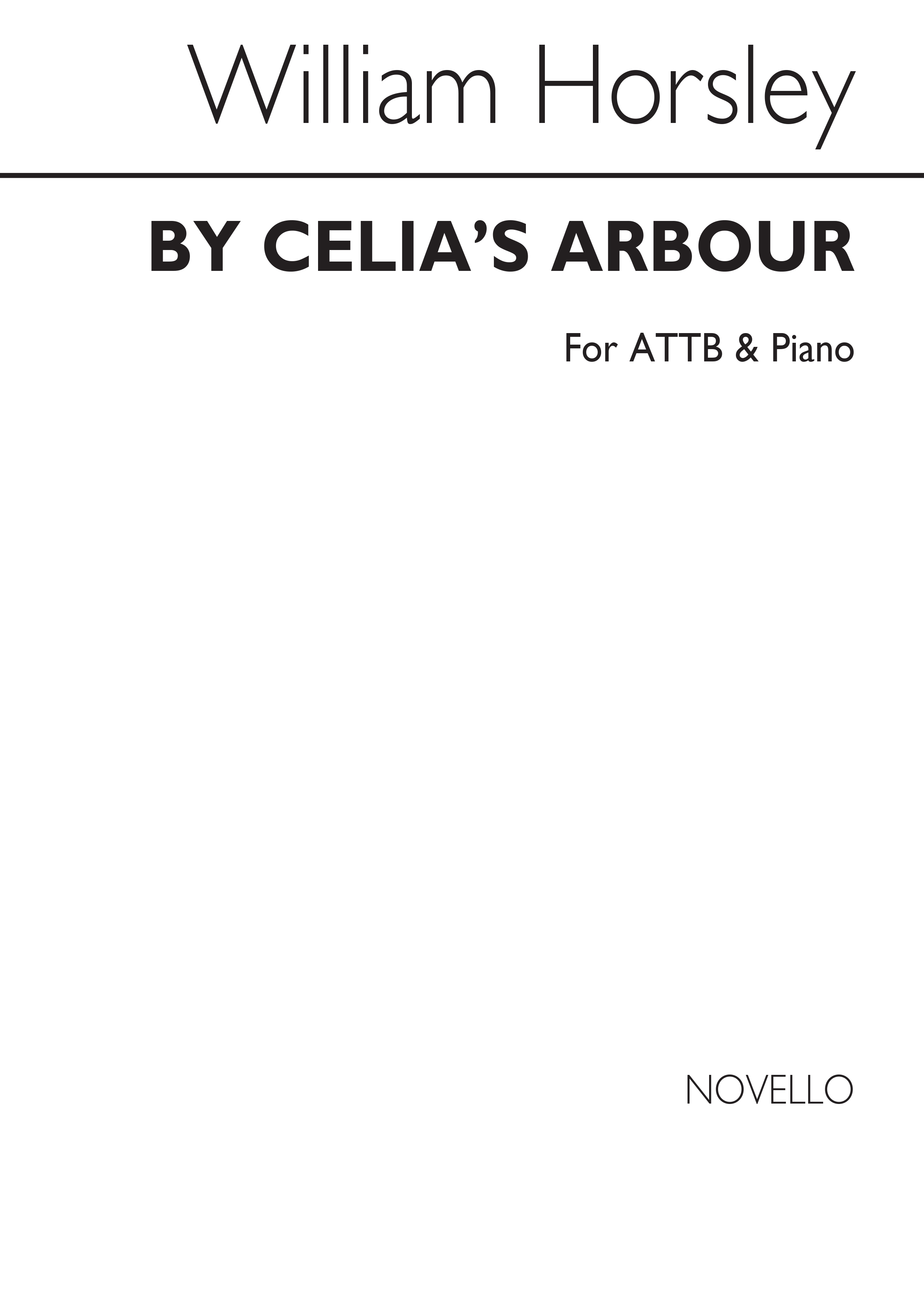 William Horsley: By Celia's Arbour: Men's Voices: Vocal Score