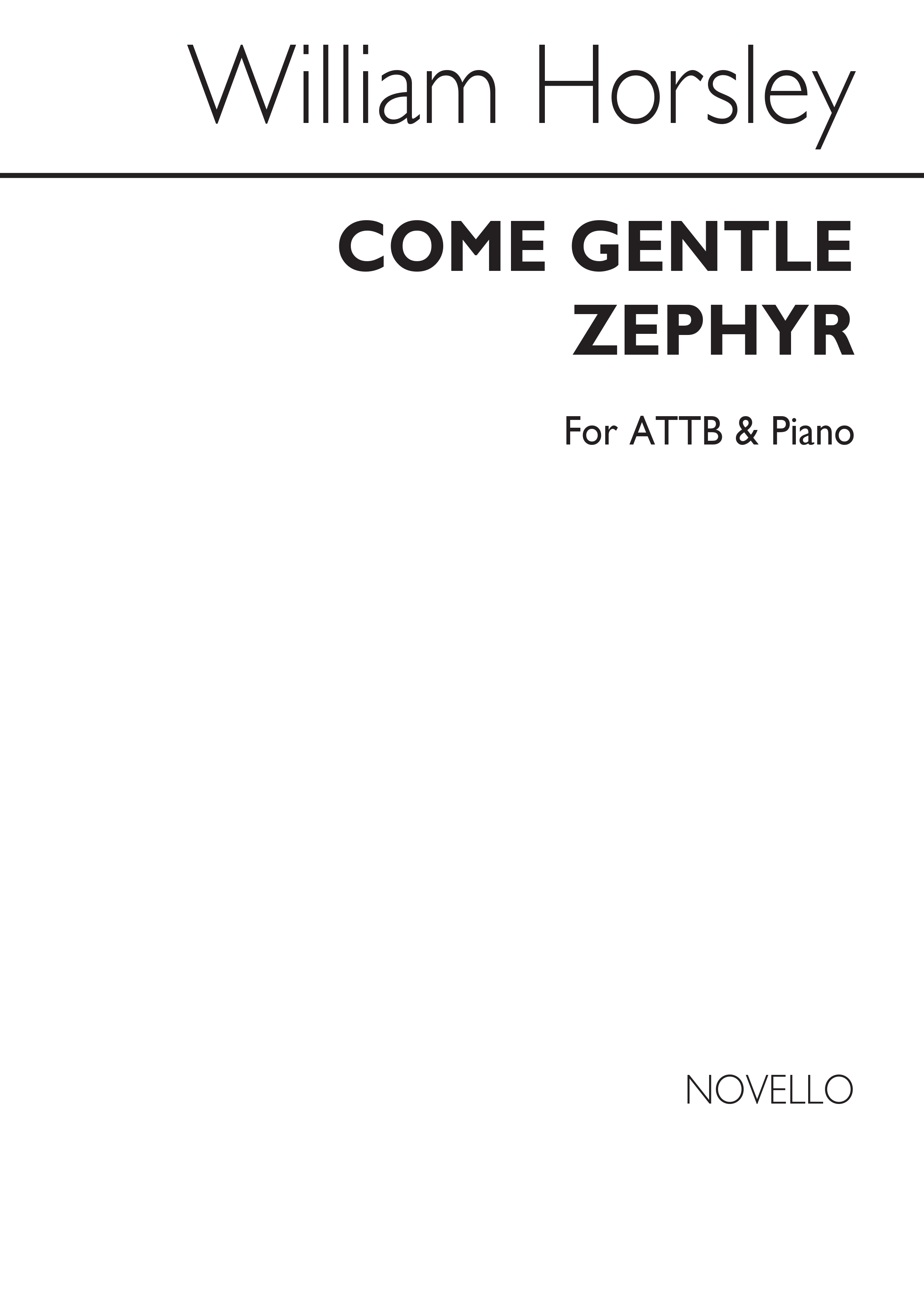 William Horsley: Come Gentle Zephyr: Men's Voices: Vocal Score