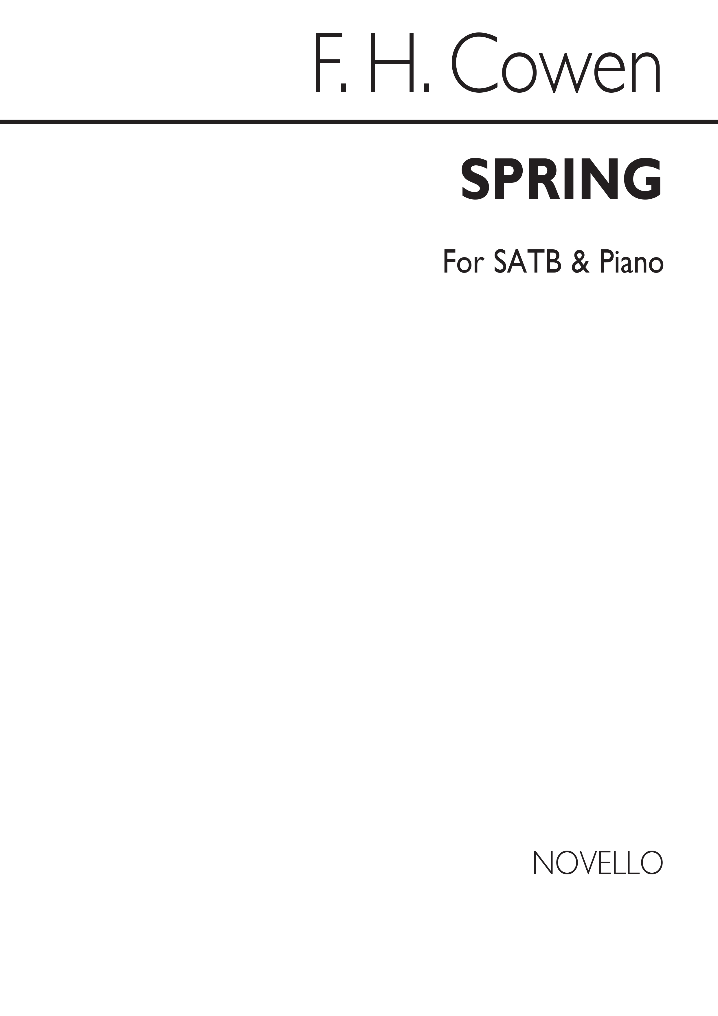 Frederic H. Cowen: Spring: SATB: Vocal Score