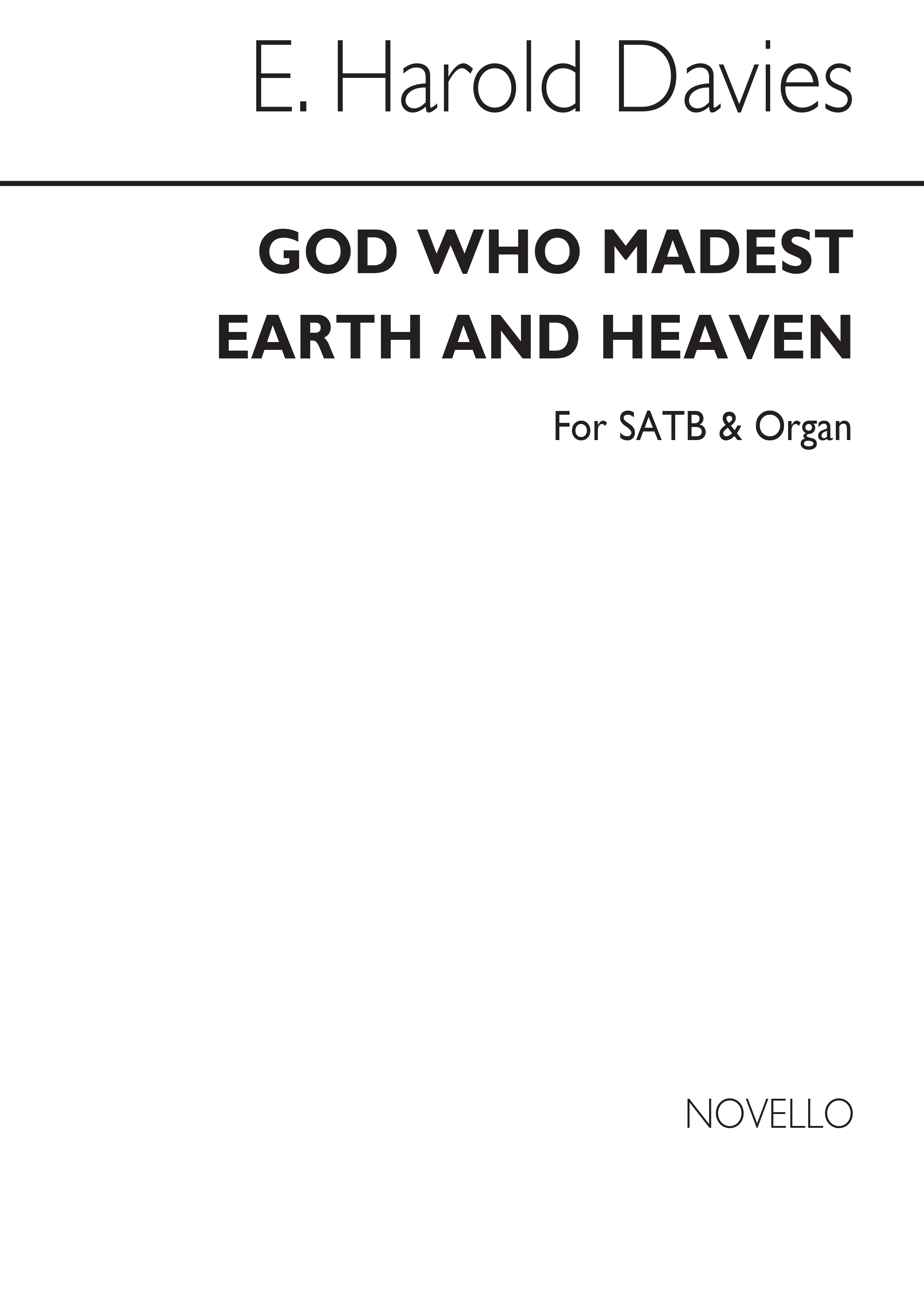 E. Harold Davies: God Who Madest Earth And Heaven: SATB: Vocal Score