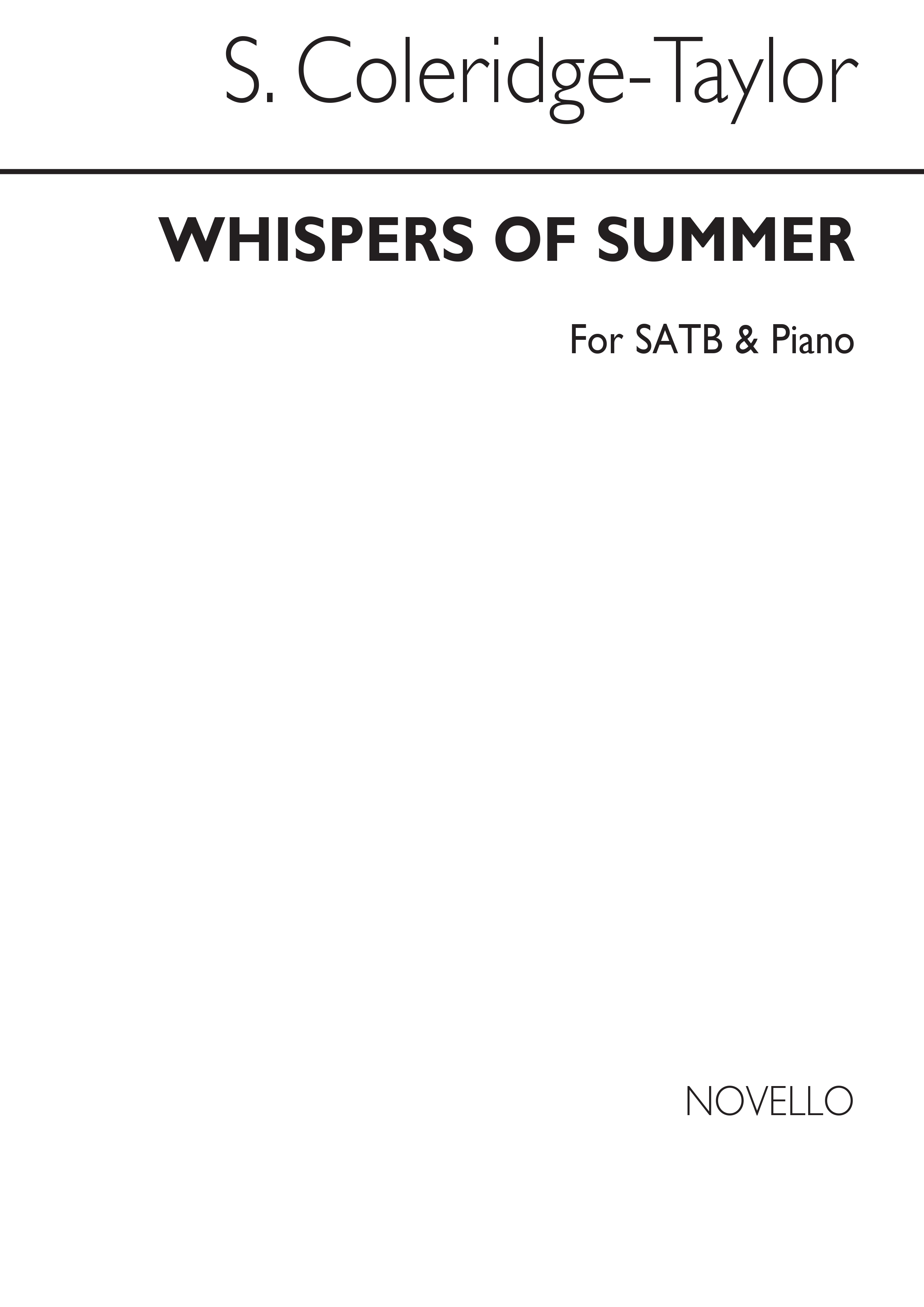 Samuel Coleridge-Taylor: Whispers Of Summer: SATB: Vocal Score