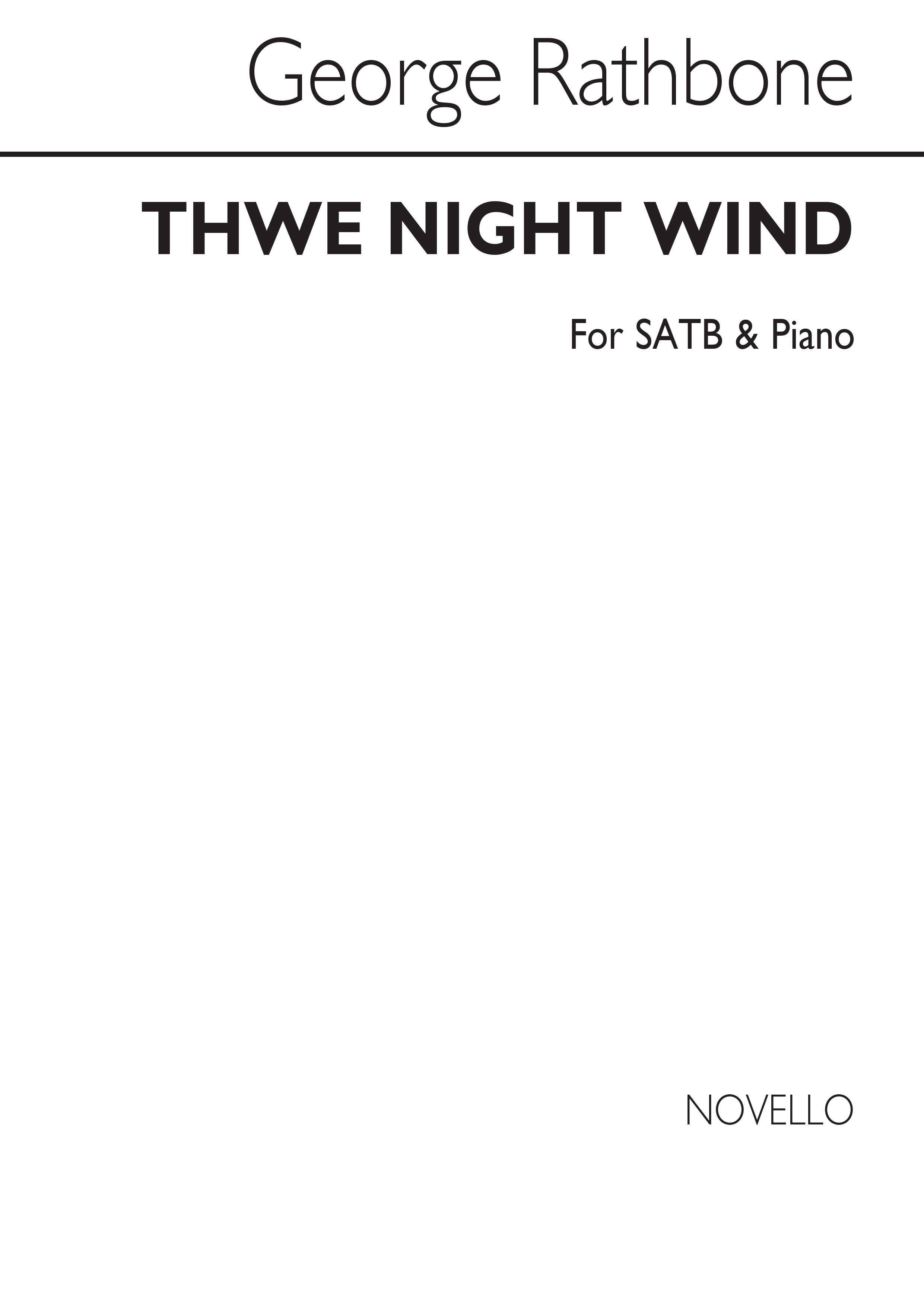 George Rathbone: The Night Wind: SATB: Vocal Score