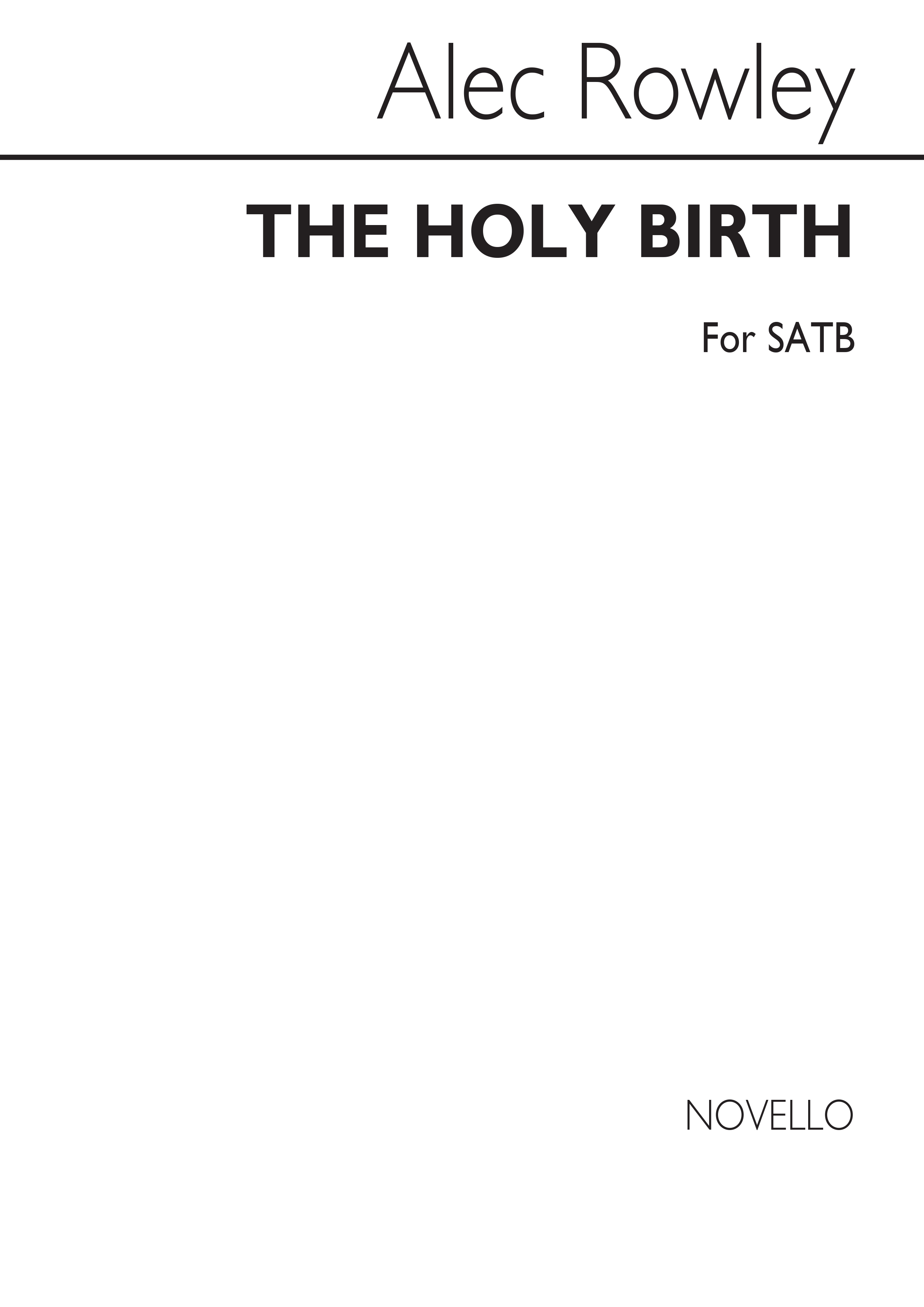 The Holy Birth: SATB: Vocal Score