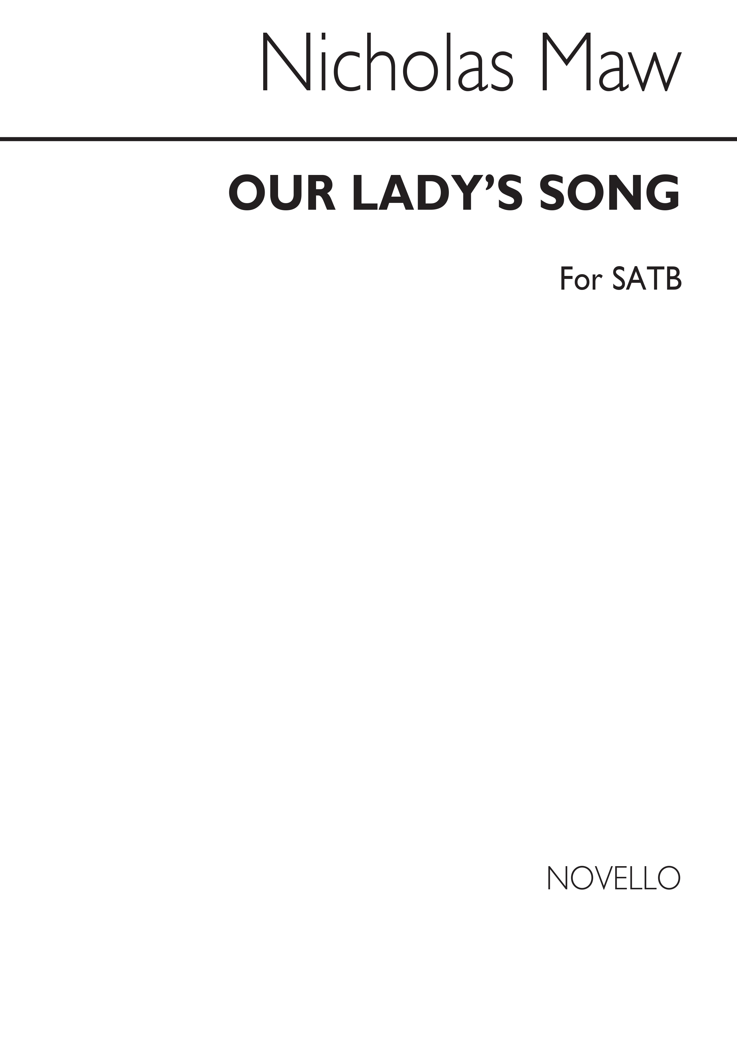 Nicholas Maw: Our Lady's Song: SATB: Vocal Score