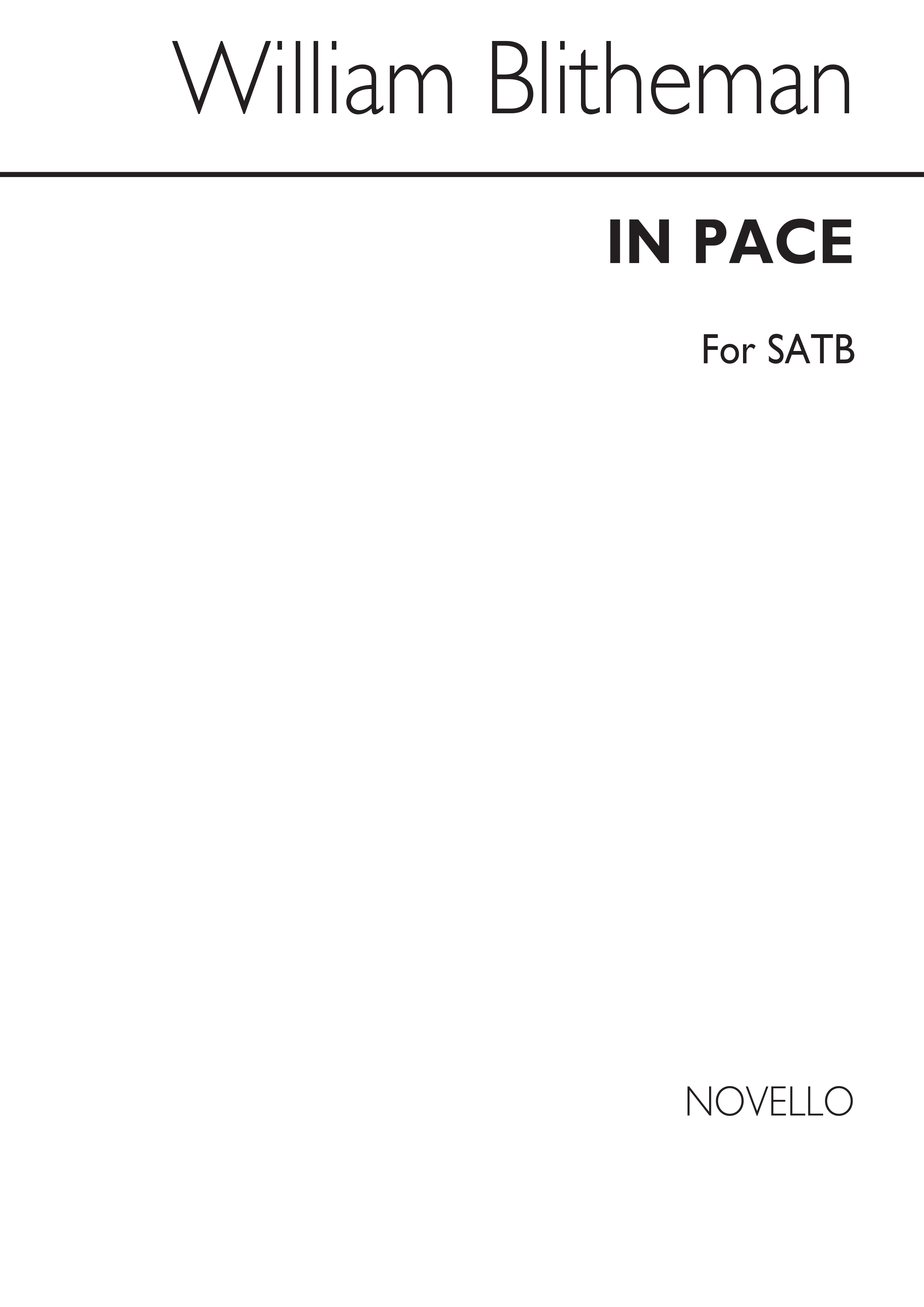 William Blitheman: In Pace: SATB: Vocal Score