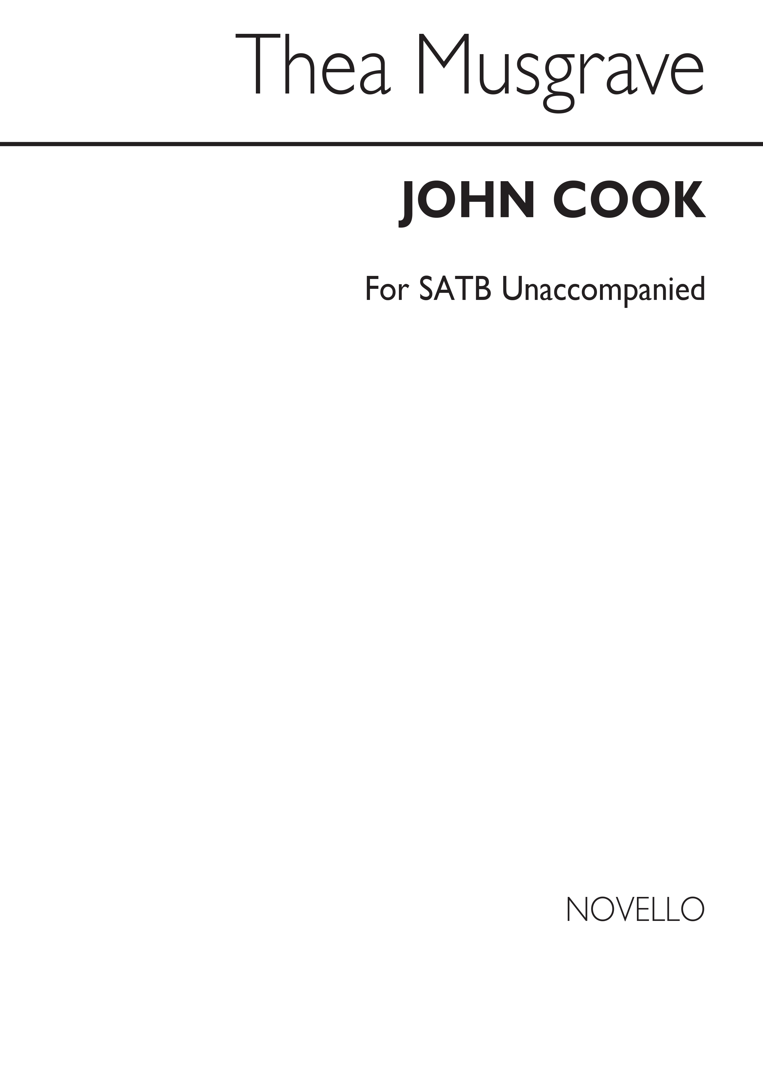 Thea Musgrave: John Cook: SATB: Vocal Score