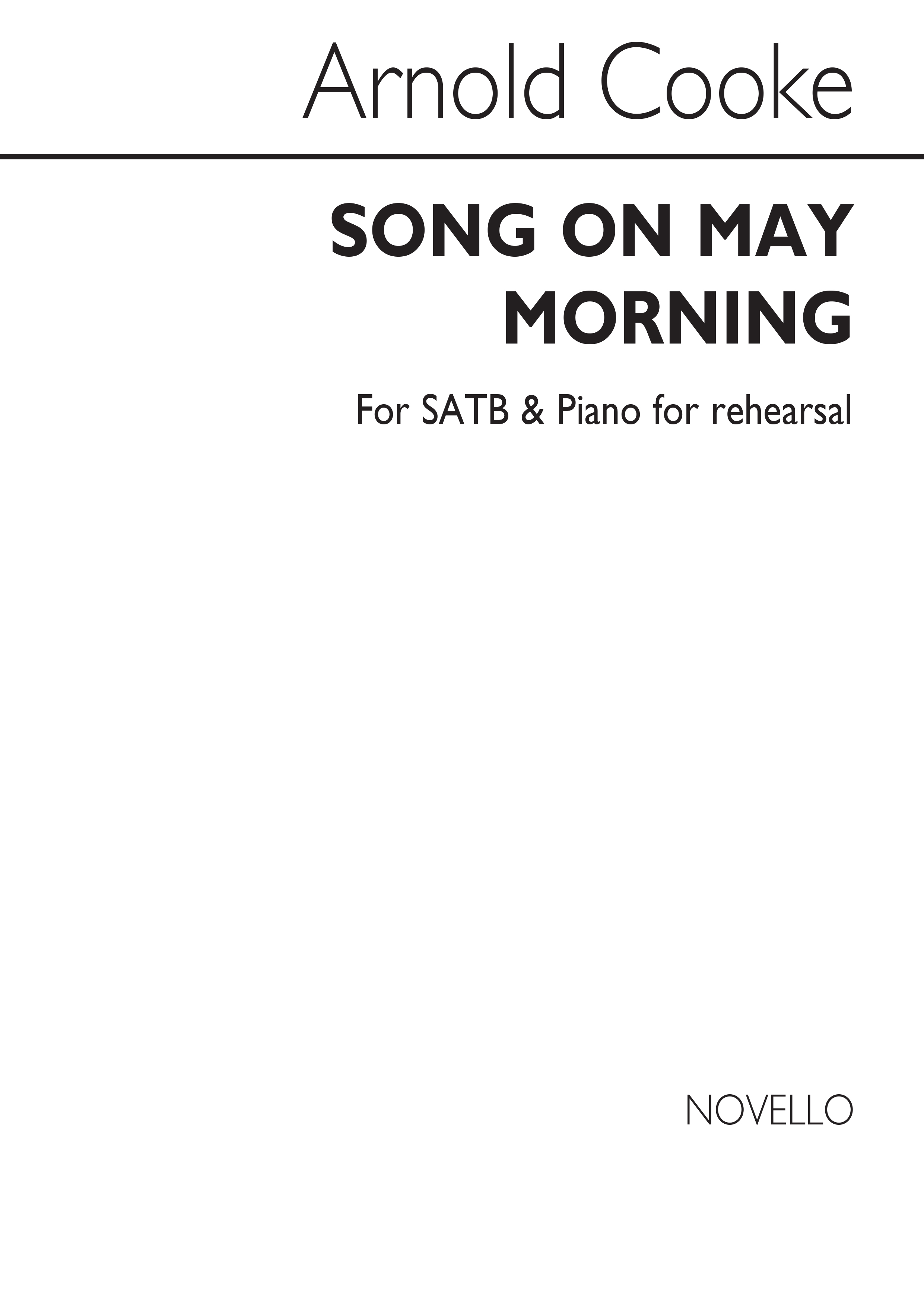 Arnold Cooke: Song On May Morning: SATB: Vocal Score