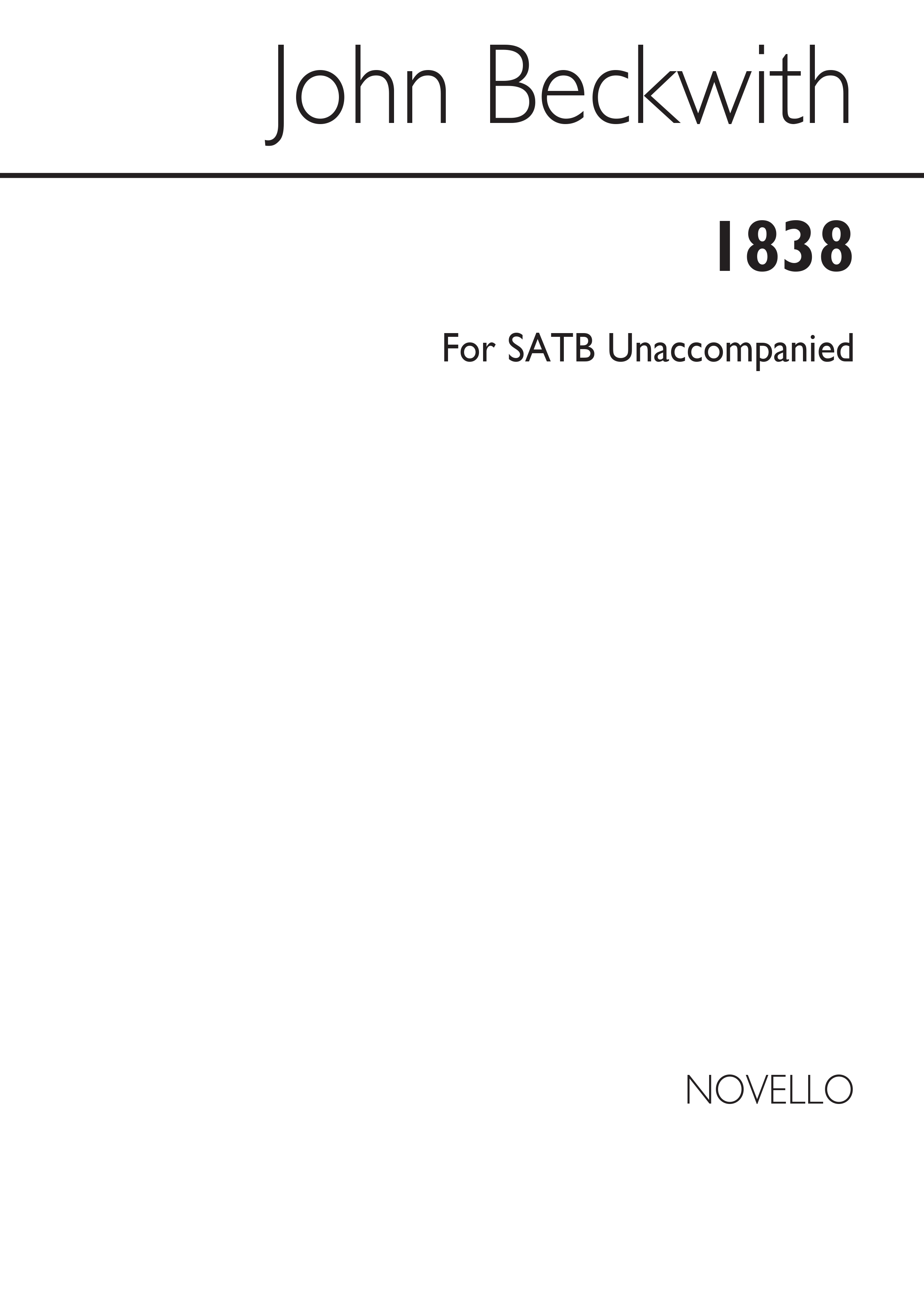 John Beckwith: 1838: SATB: Vocal Score