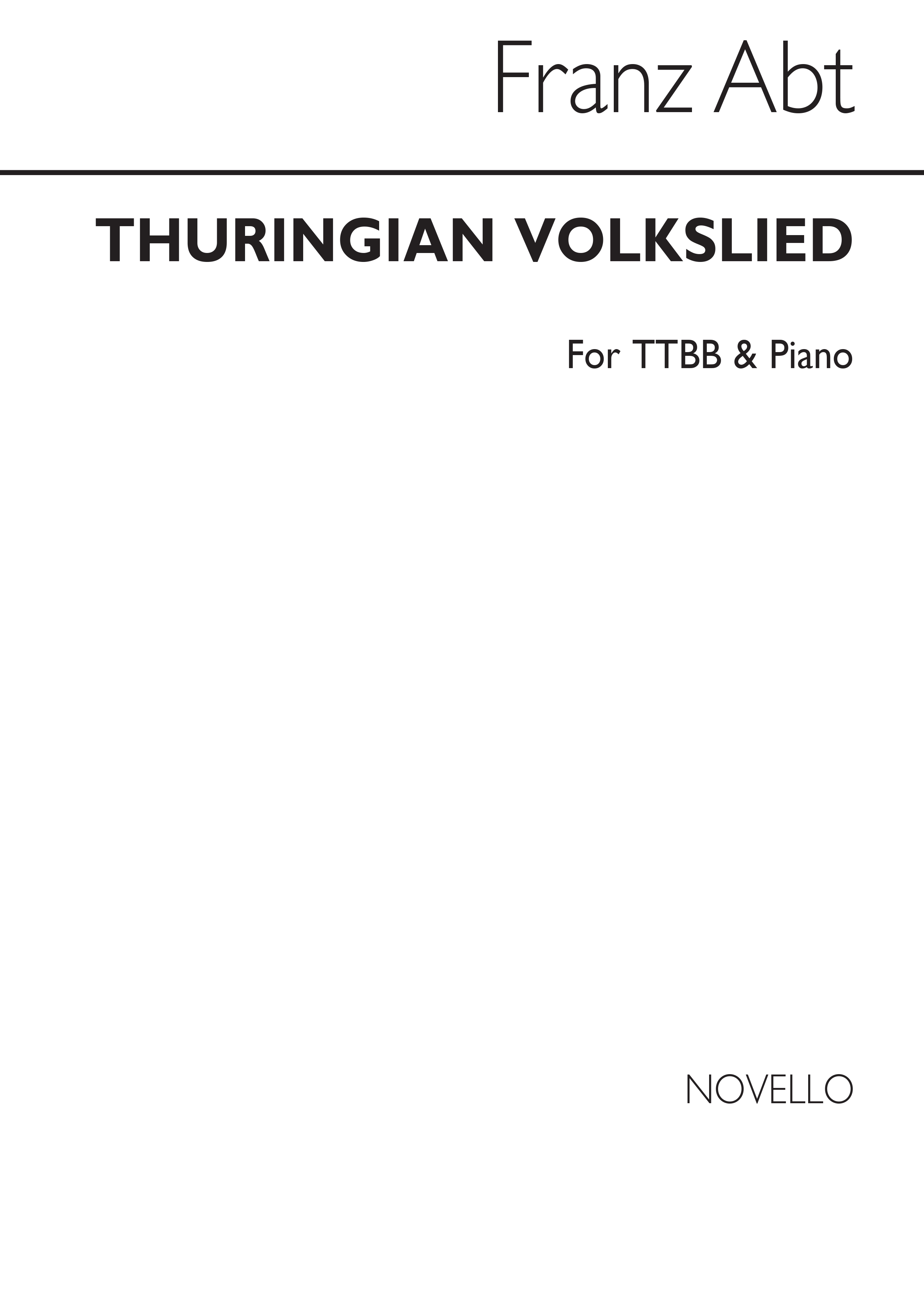 Thuringian Volkslied (arr. Abt): Men's Voices: Vocal Score