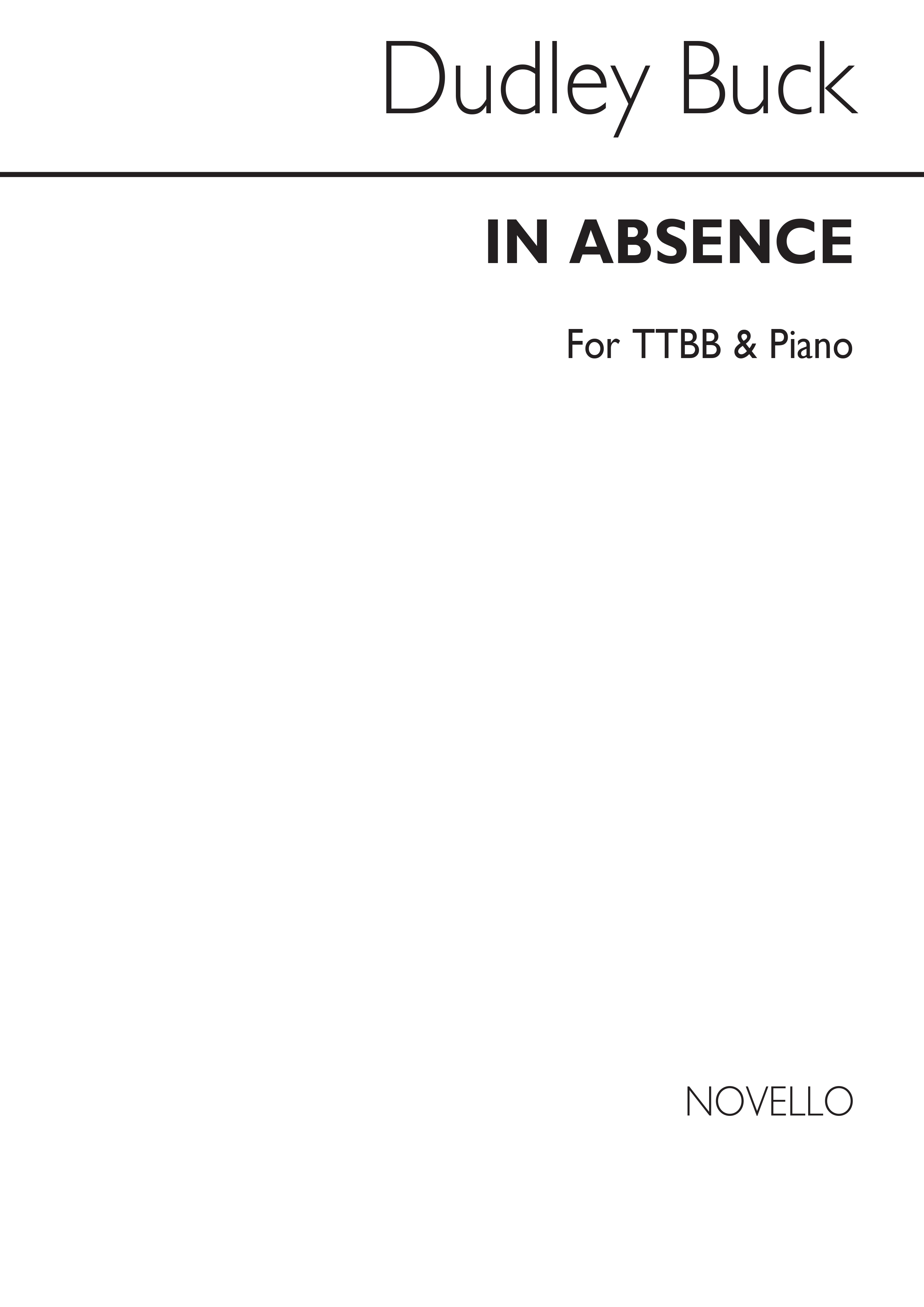 Dudley Buck: In Absence: Men's Voices: Vocal Score