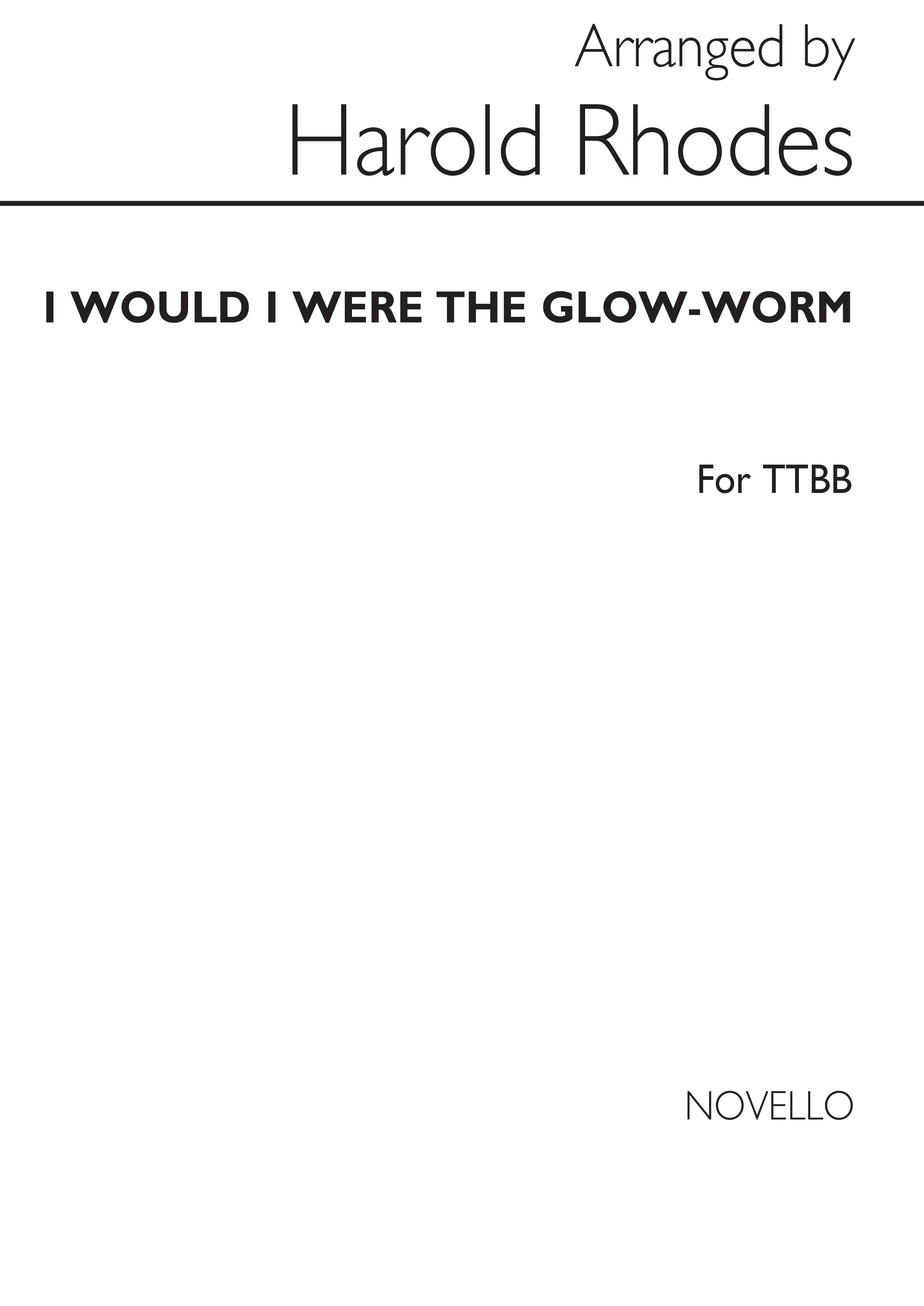 Reid: Would I Were The Glow-worm: TTBB: Vocal Score
