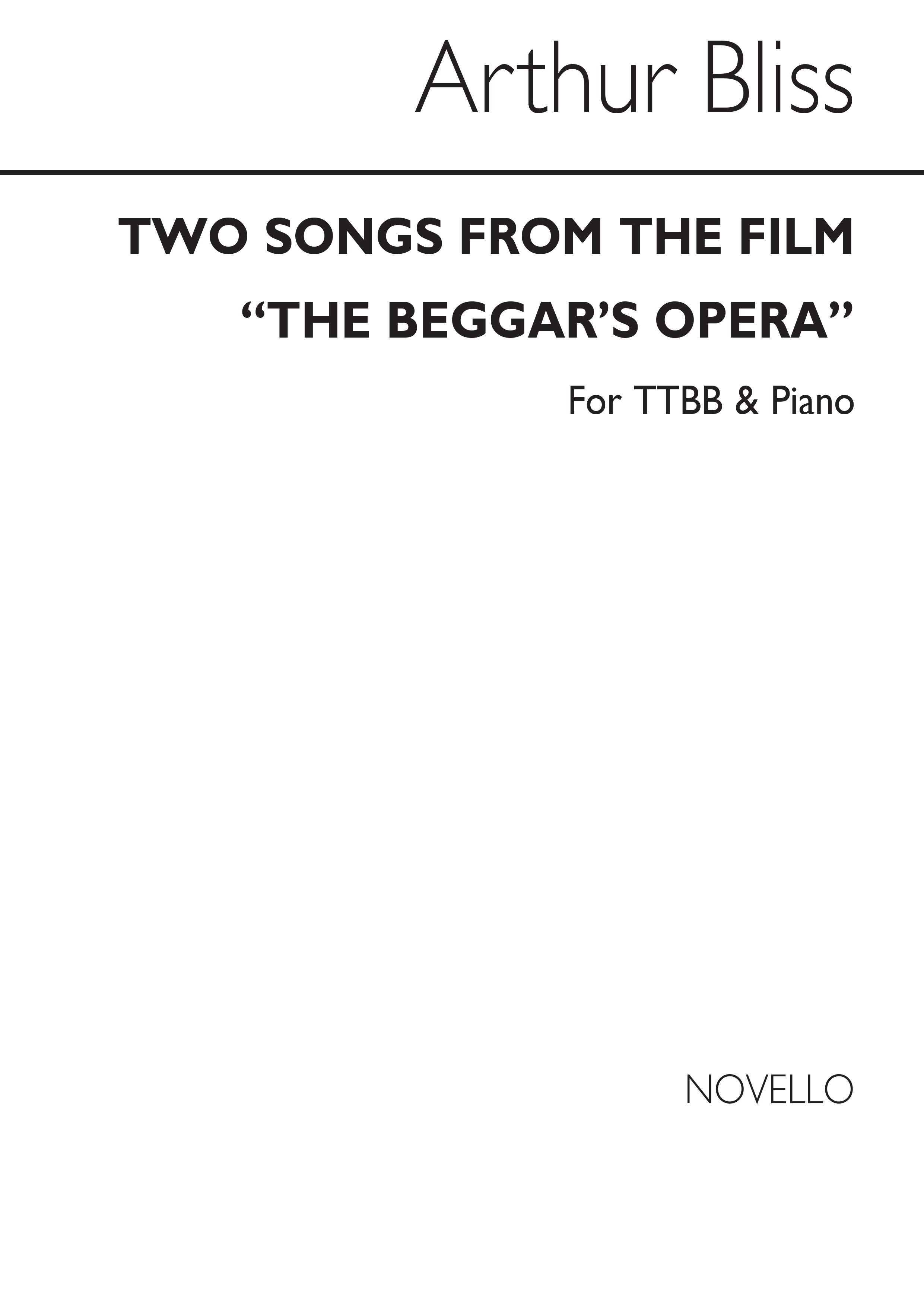 Arthur Bliss: Two Songs From Beggars' Opera: Men's Voices: Vocal Score