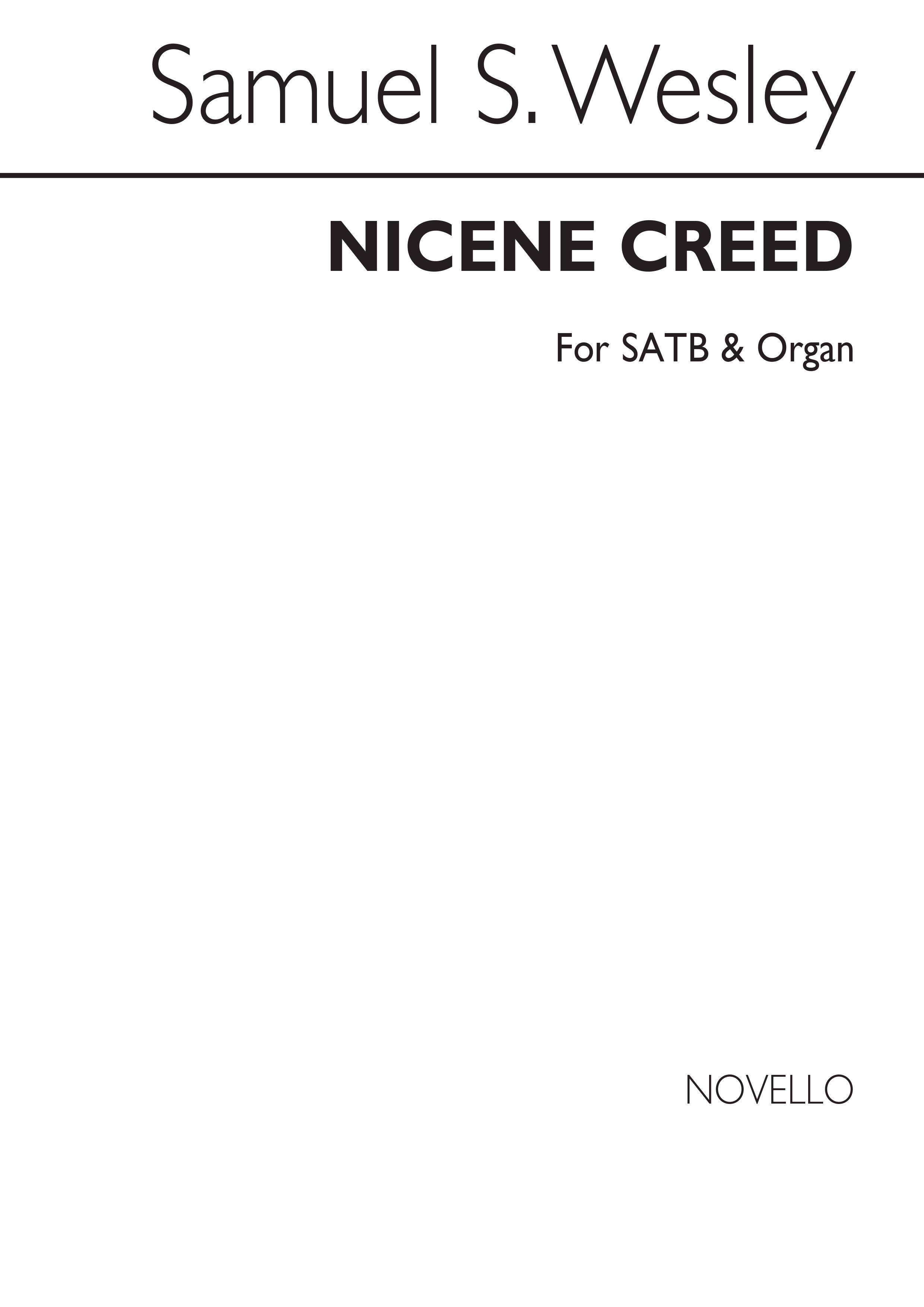 Samuel Wesley: Nicene Creed (Edited By George Garrett): SATB: Vocal Score