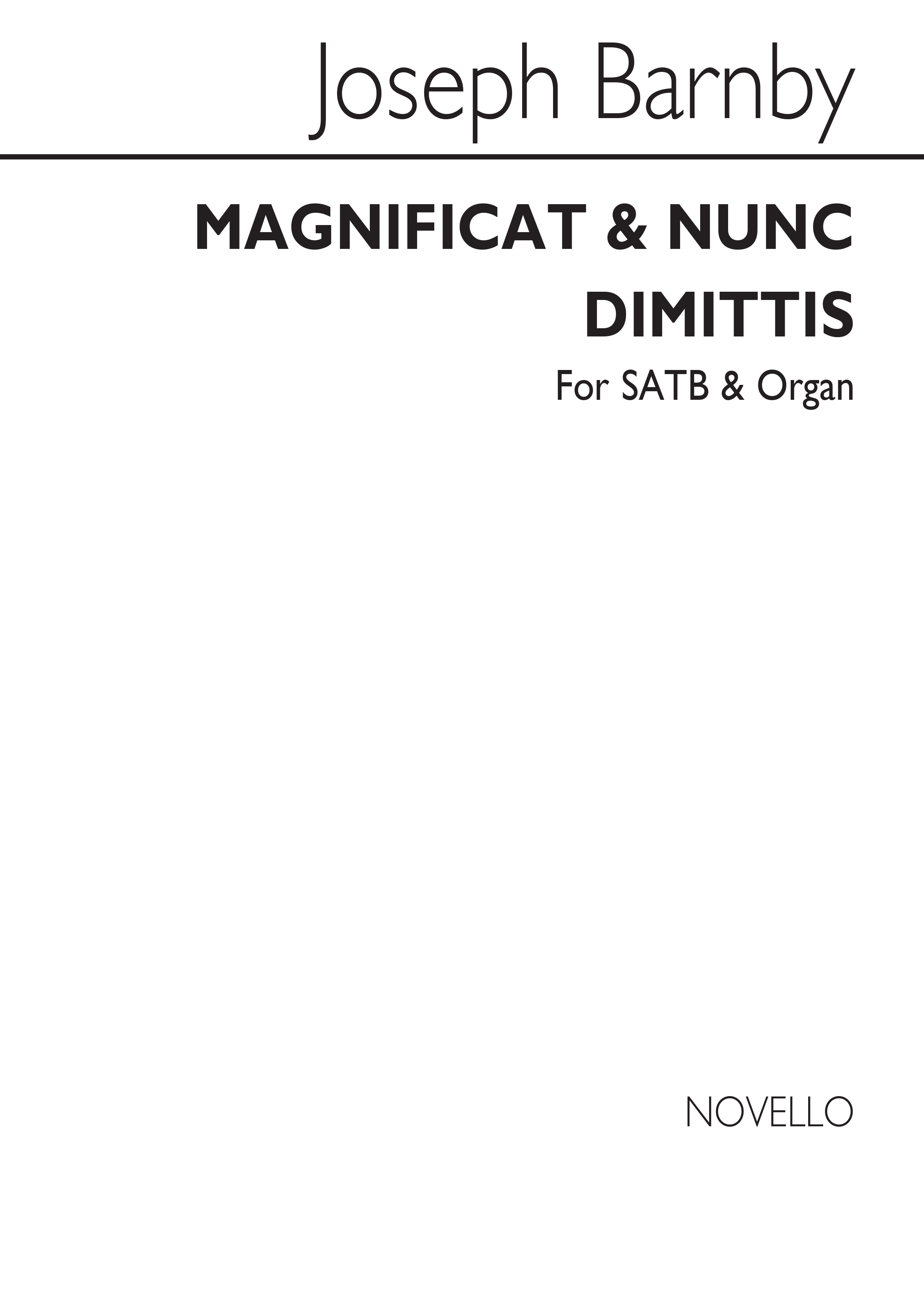 Joseph Barnby: Magnificat and Nunc Dimittis in E Flat: SATB: Vocal Score