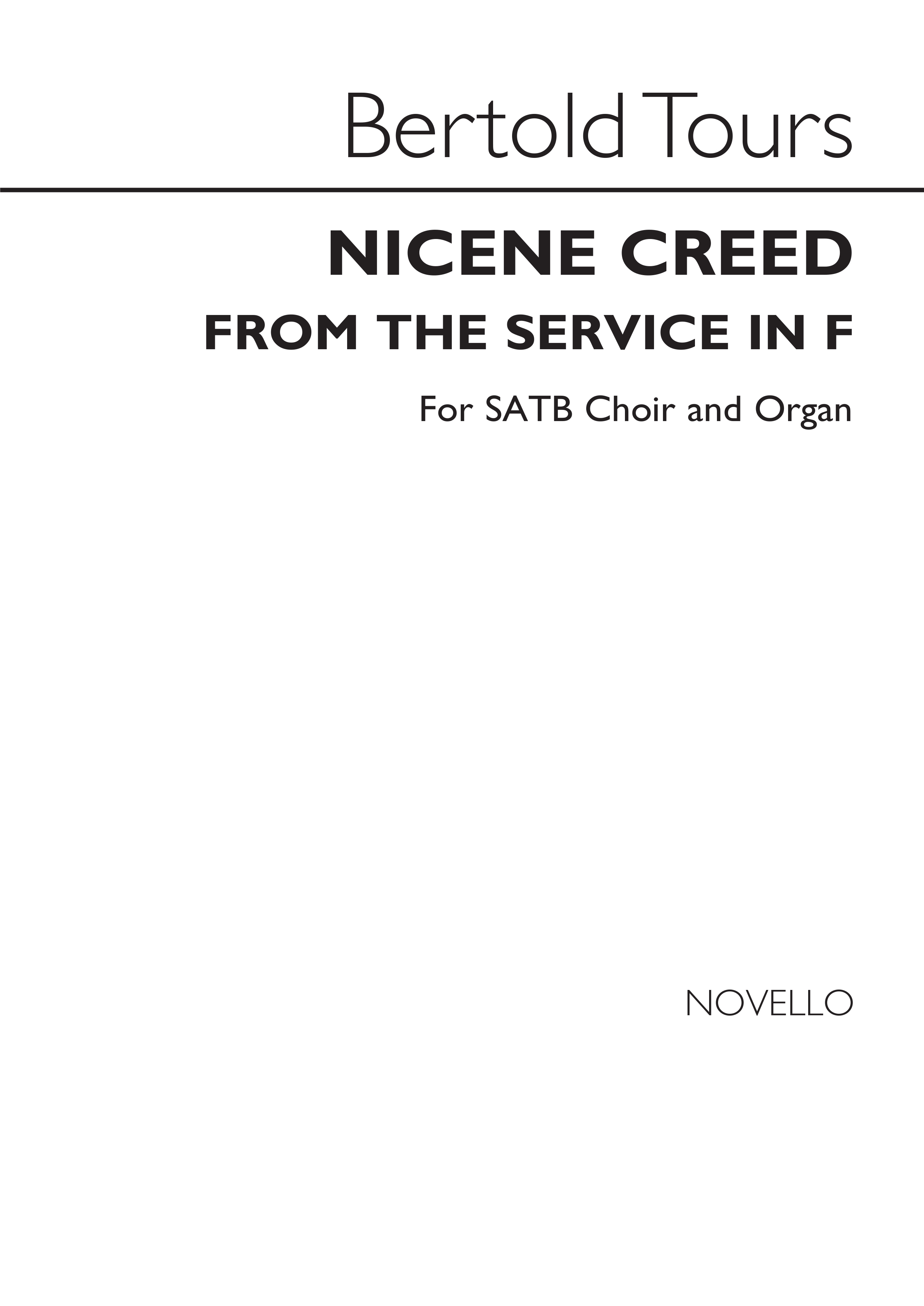 Berthold Tours: The Nicene Creed In F (From Tours Service In F): SATB: Vocal