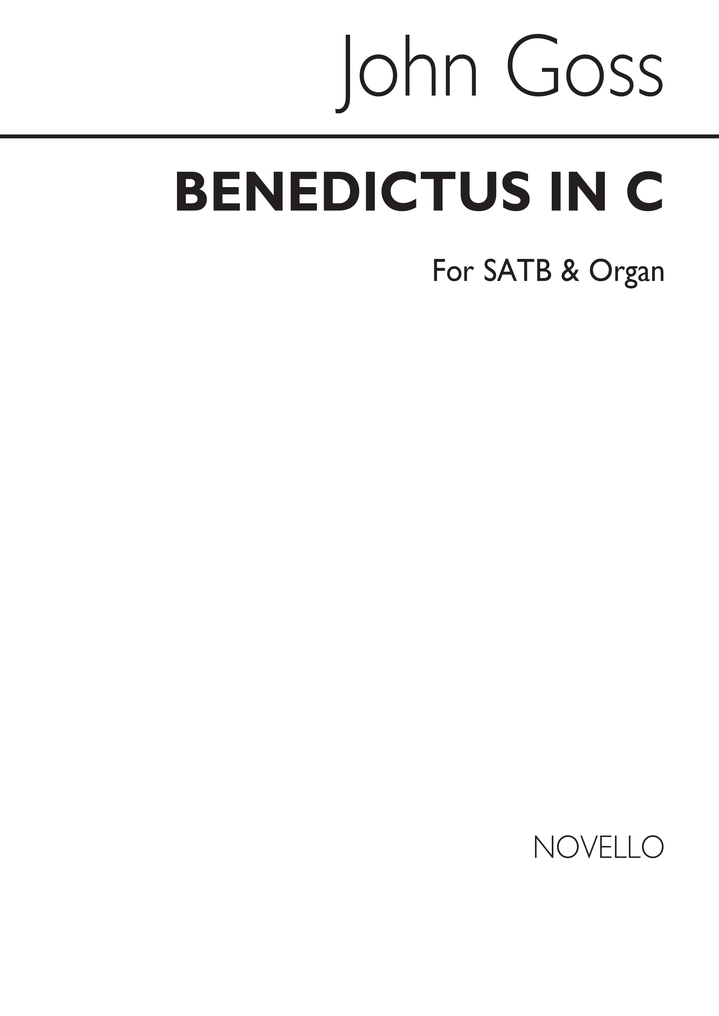 John Goss: Benedictus in C: SATB: Vocal Score