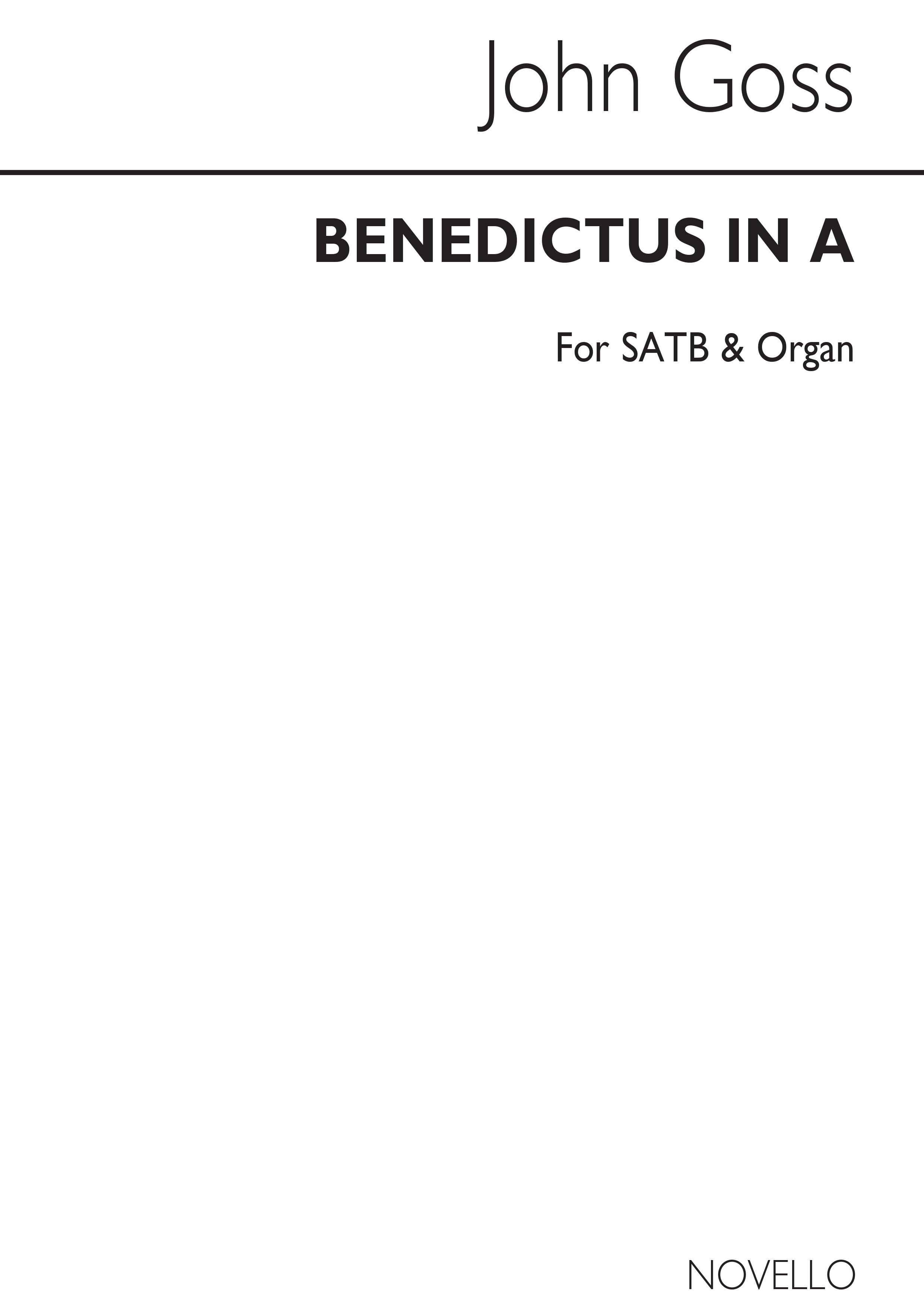 John Goss: Benedictus In A: SATB: Vocal Score