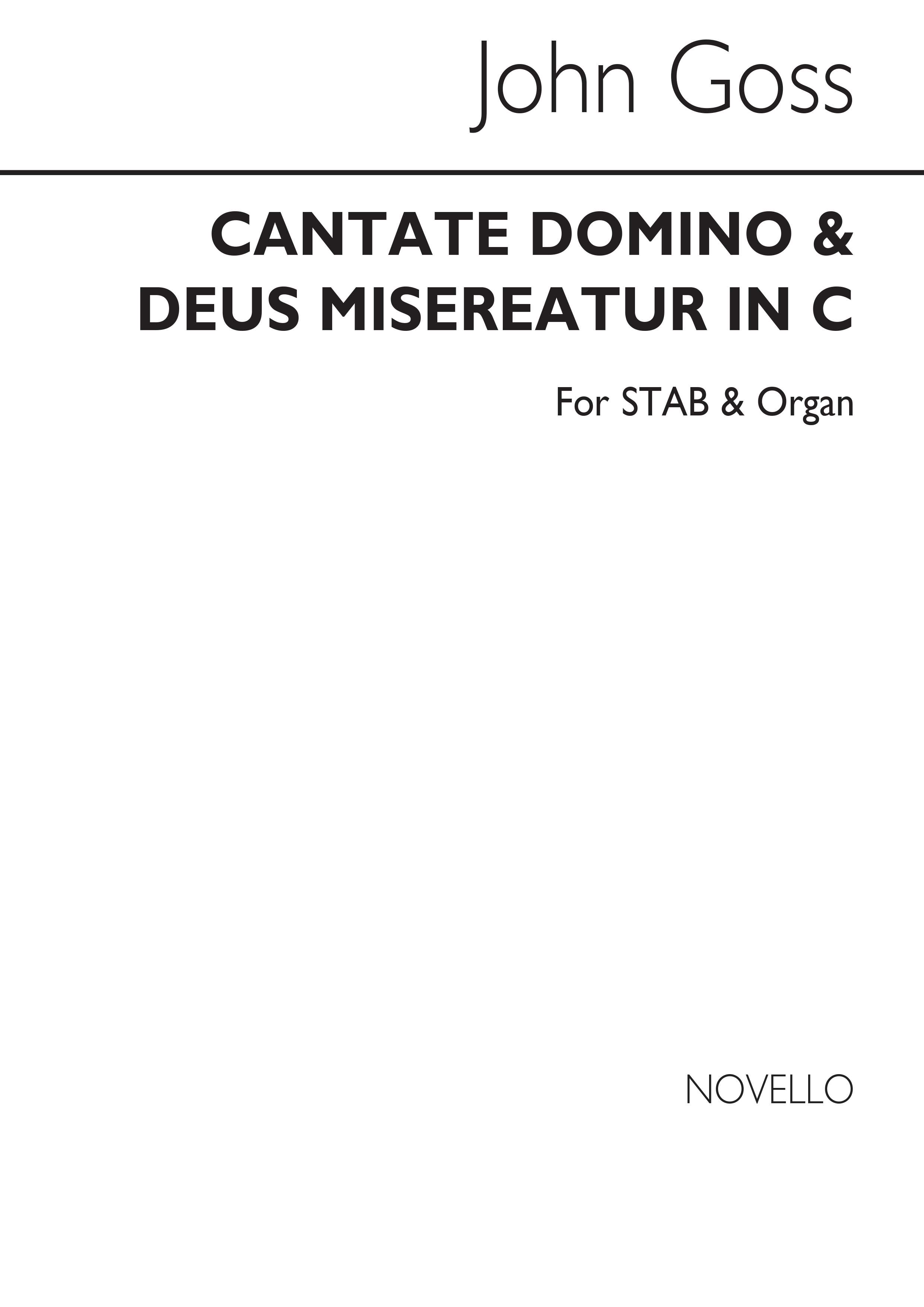John Goss: Cantate Domino And Deus Misereatur In C: SATB: Vocal Score