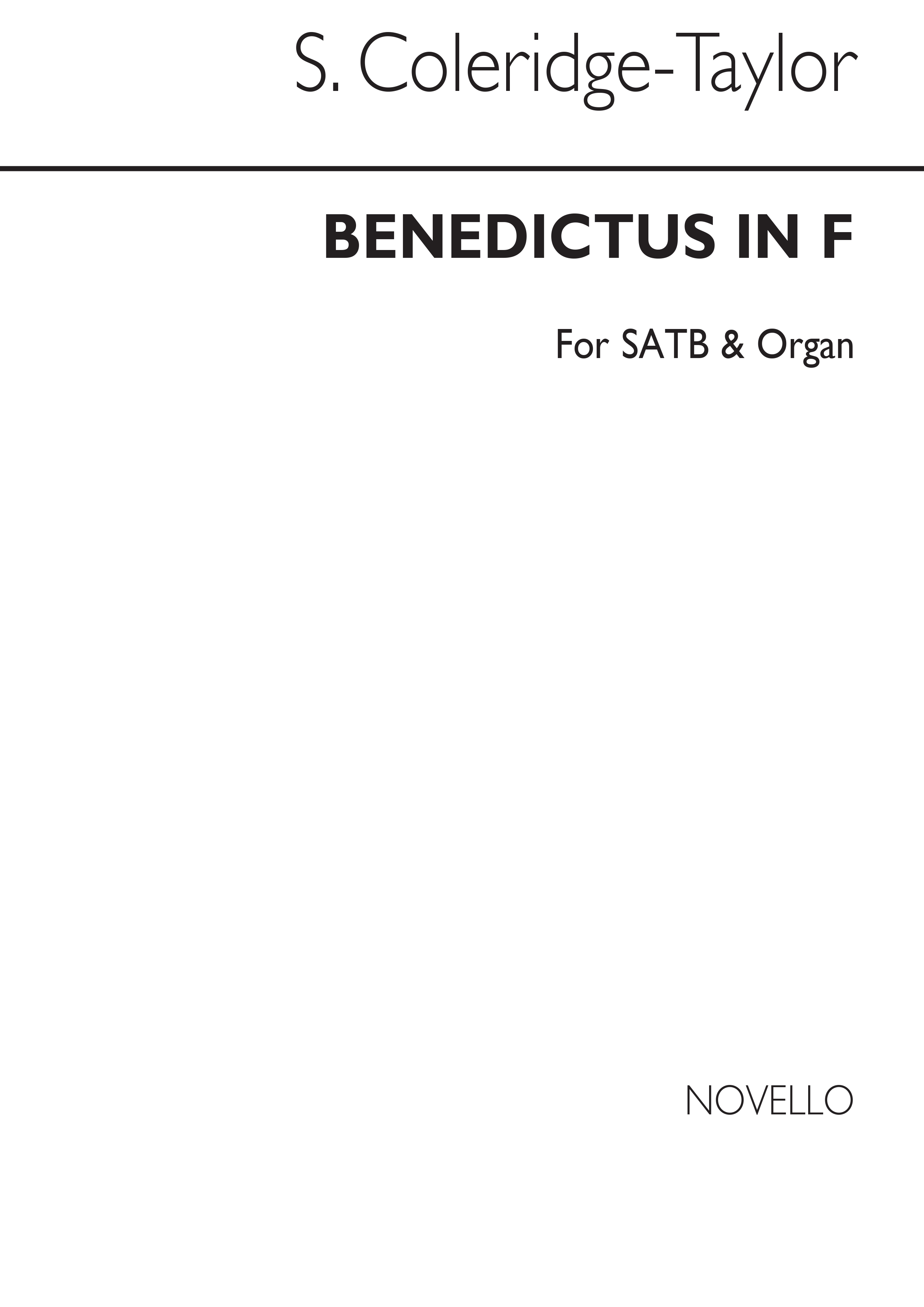 Samuel Coleridge-Taylor: Benedictus In F: SATB: Vocal Score