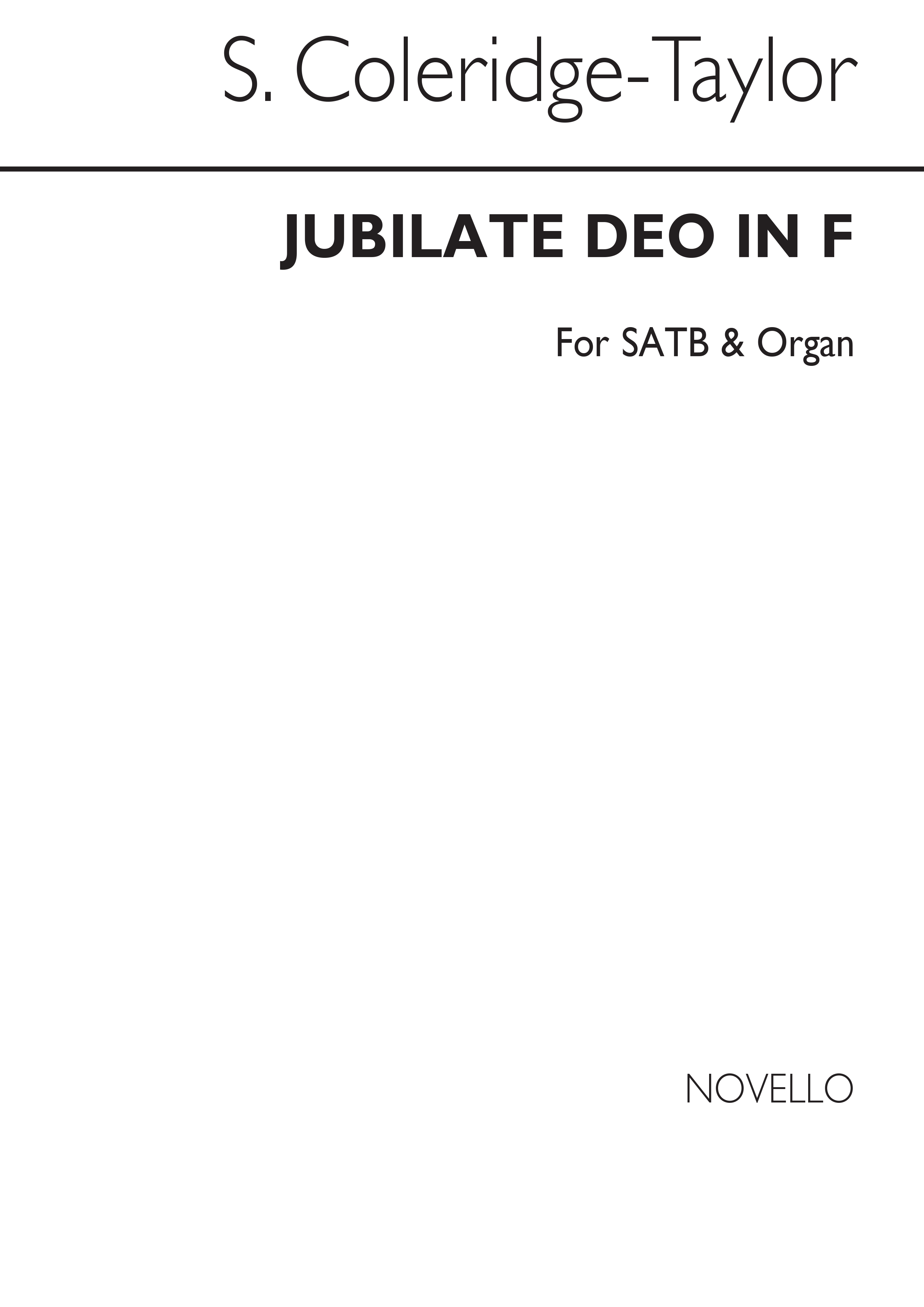 Samuel Coleridge-Taylor: Jubilate Deo In F: SATB: Vocal Score