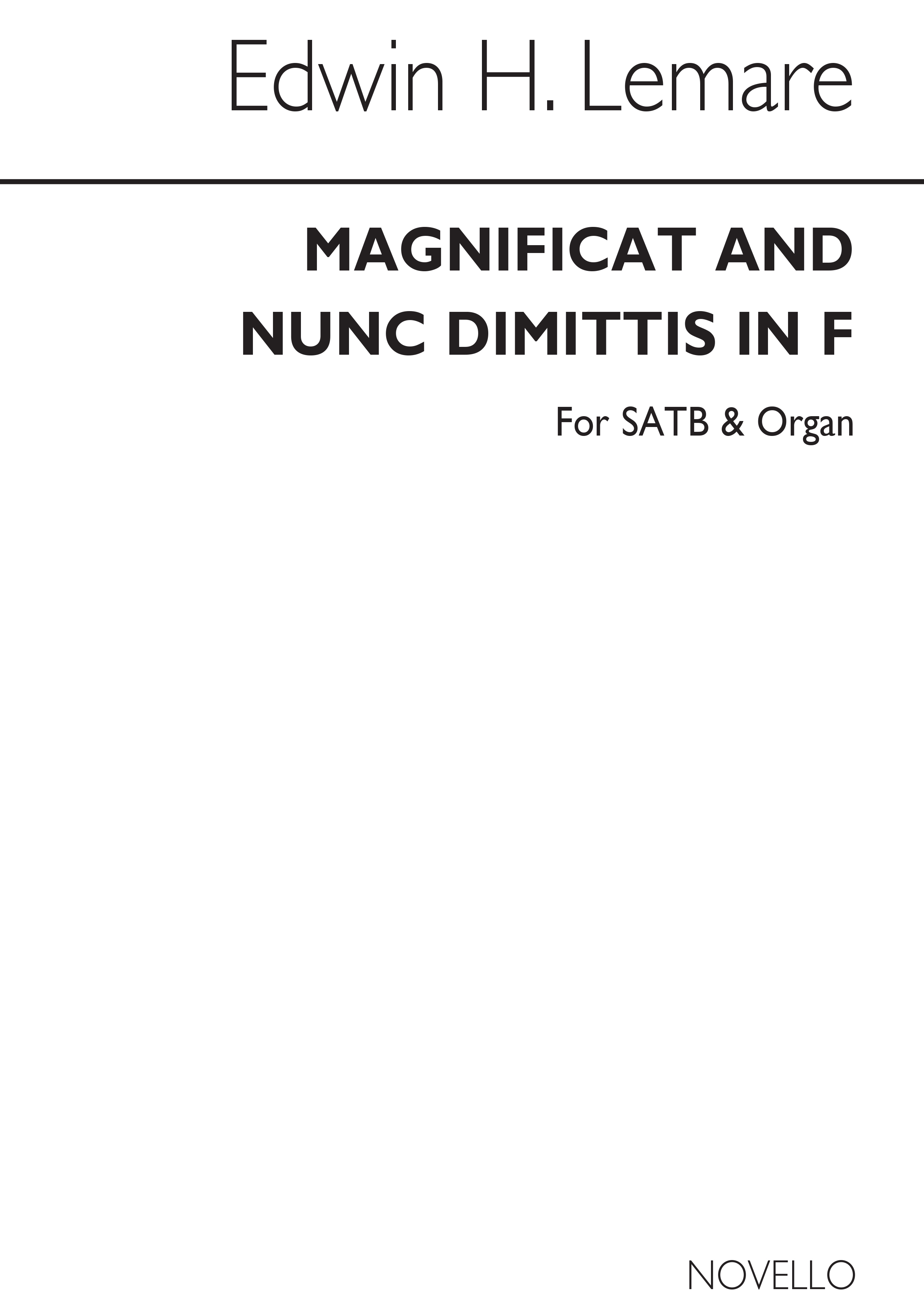 Edwin H. Lemare: Magnificat And Nunc Dimittis In F (Cocks Edition): SATB: Vocal