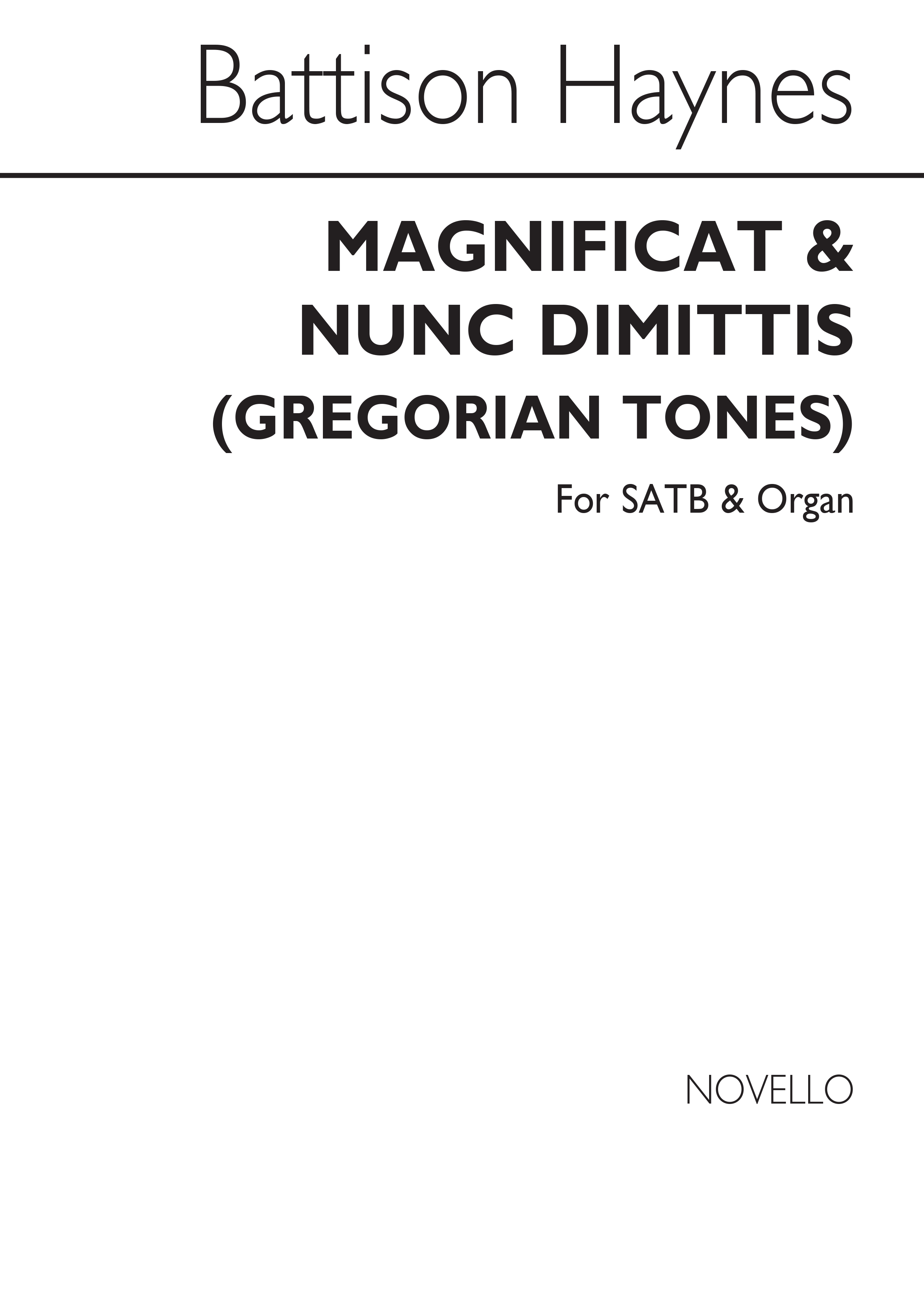 Walter Battison Haynes: Magnificat And Nunc Dimittis (Gregorian Tones): SATB: