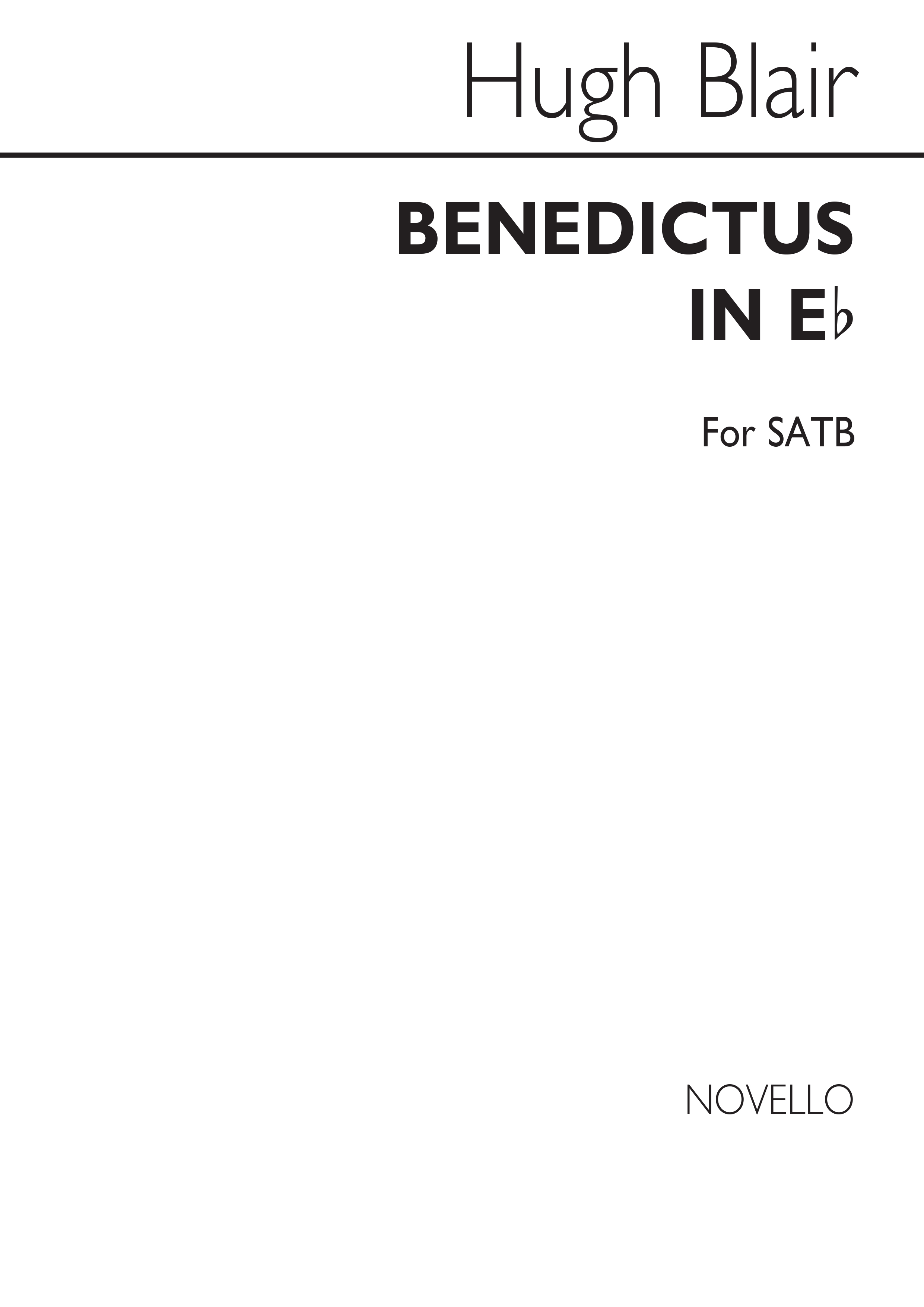 Hugh Blair: Benedictus In E Flat: SATB: Vocal Score
