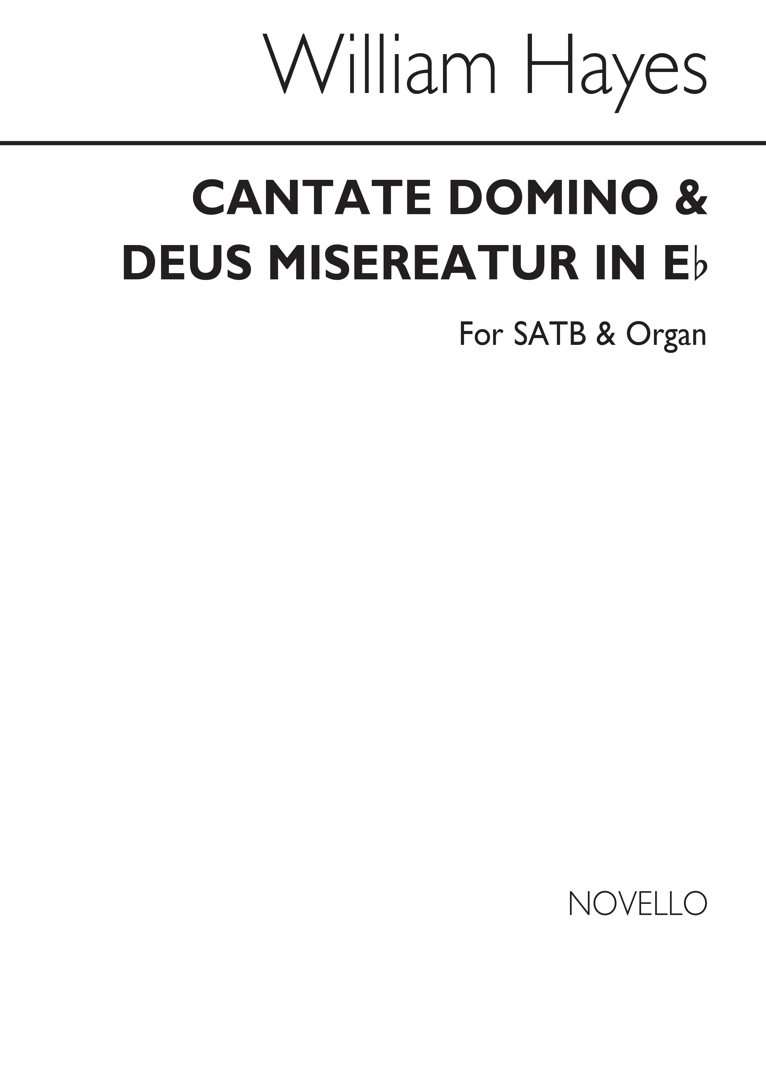 William S. Hayes: Cantate Domino And Deus Misereatur In E Flat: SATB: Vocal