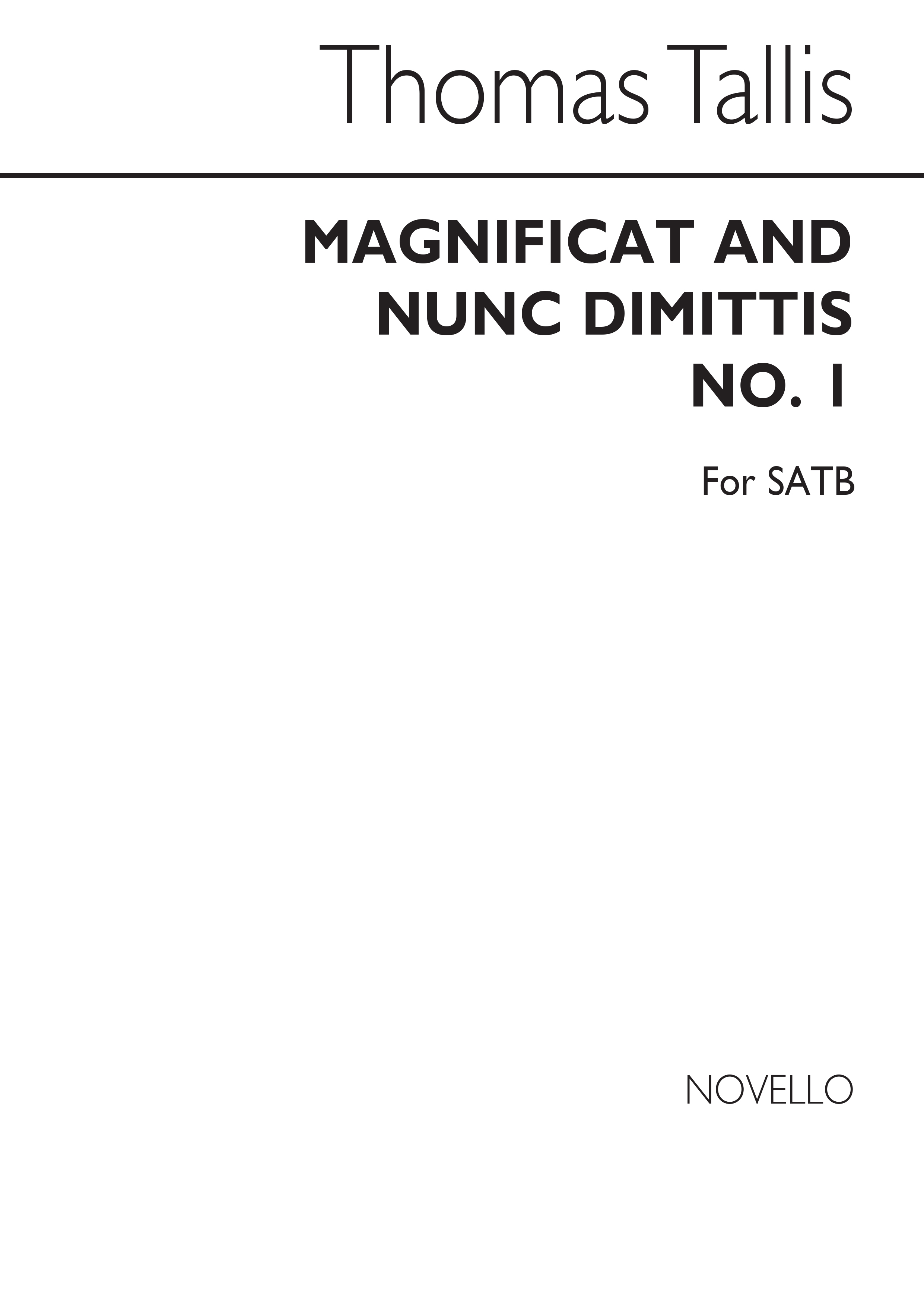 Thomas Tallis: Magnificat And Nunc Dimittis No.1: SATB: Vocal Work