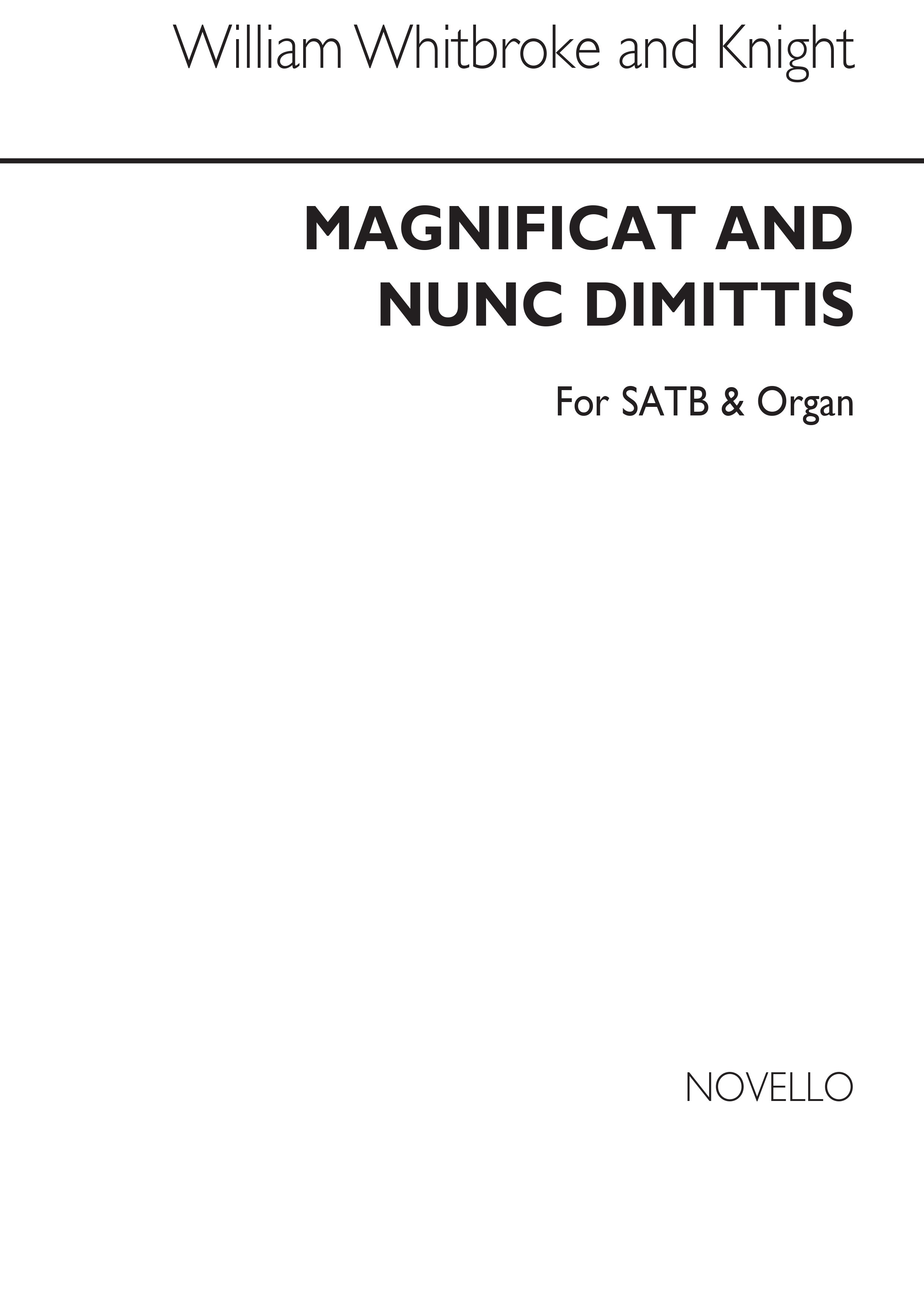 W. Whitbroke: Magnificat And Nunc Dimittis Faux Bourdon: SATB: Vocal Score
