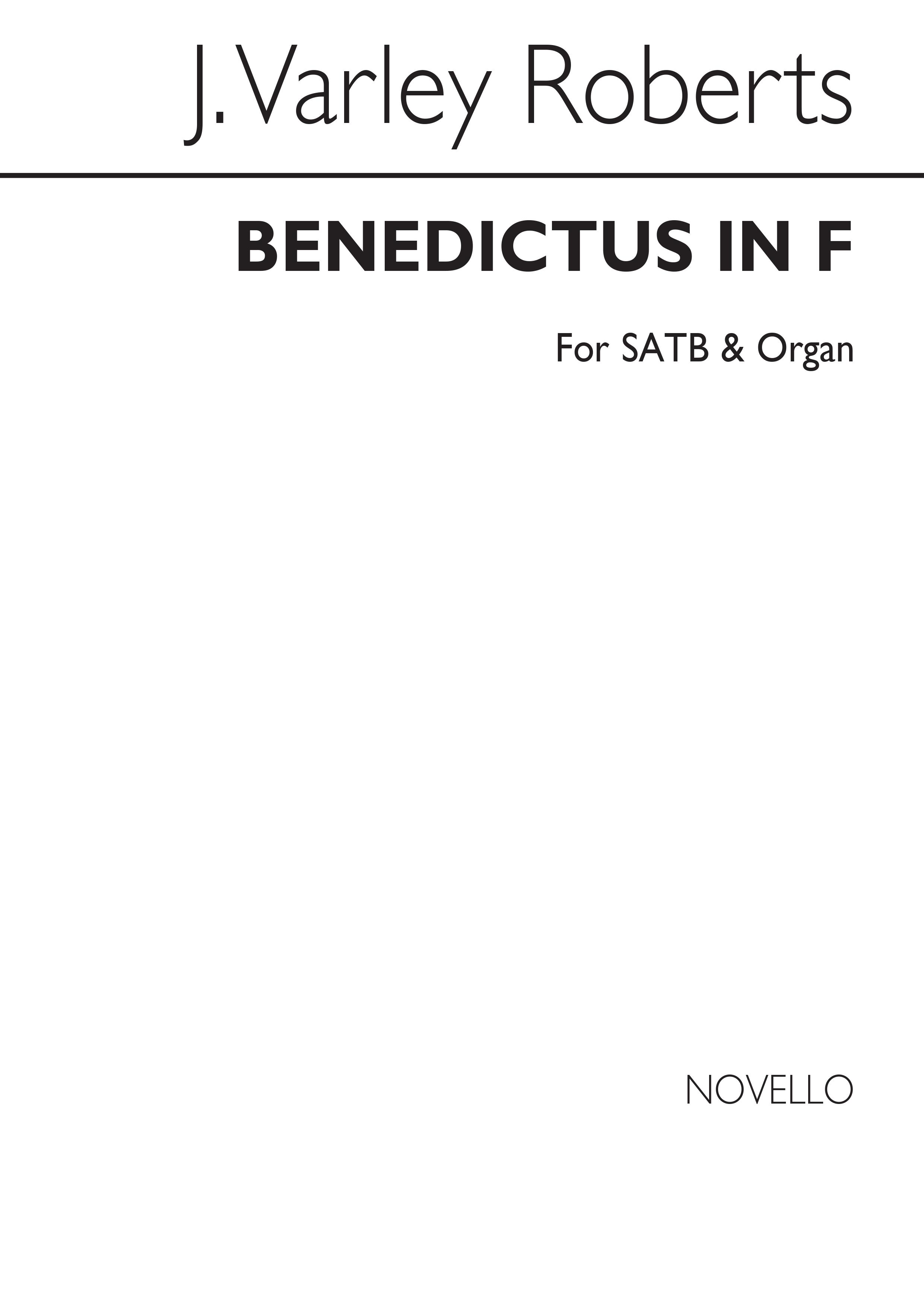 J. Varley Roberts: Benedictus In F Satb/Organ: SATB: Vocal Score
