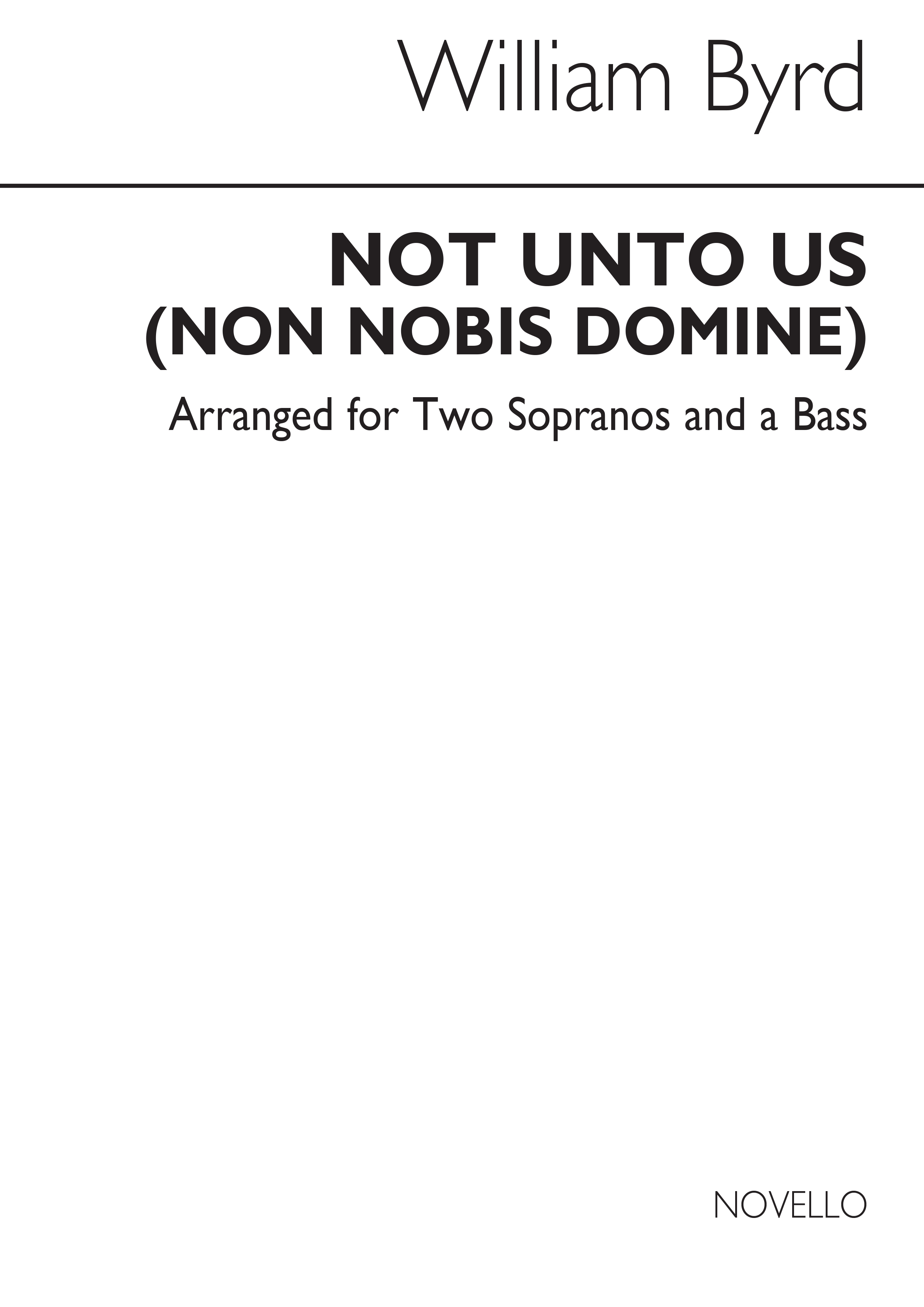 William Byrd: Not Unto Us (Non Nobis Domine) Atb: Men's Voices: Vocal Score