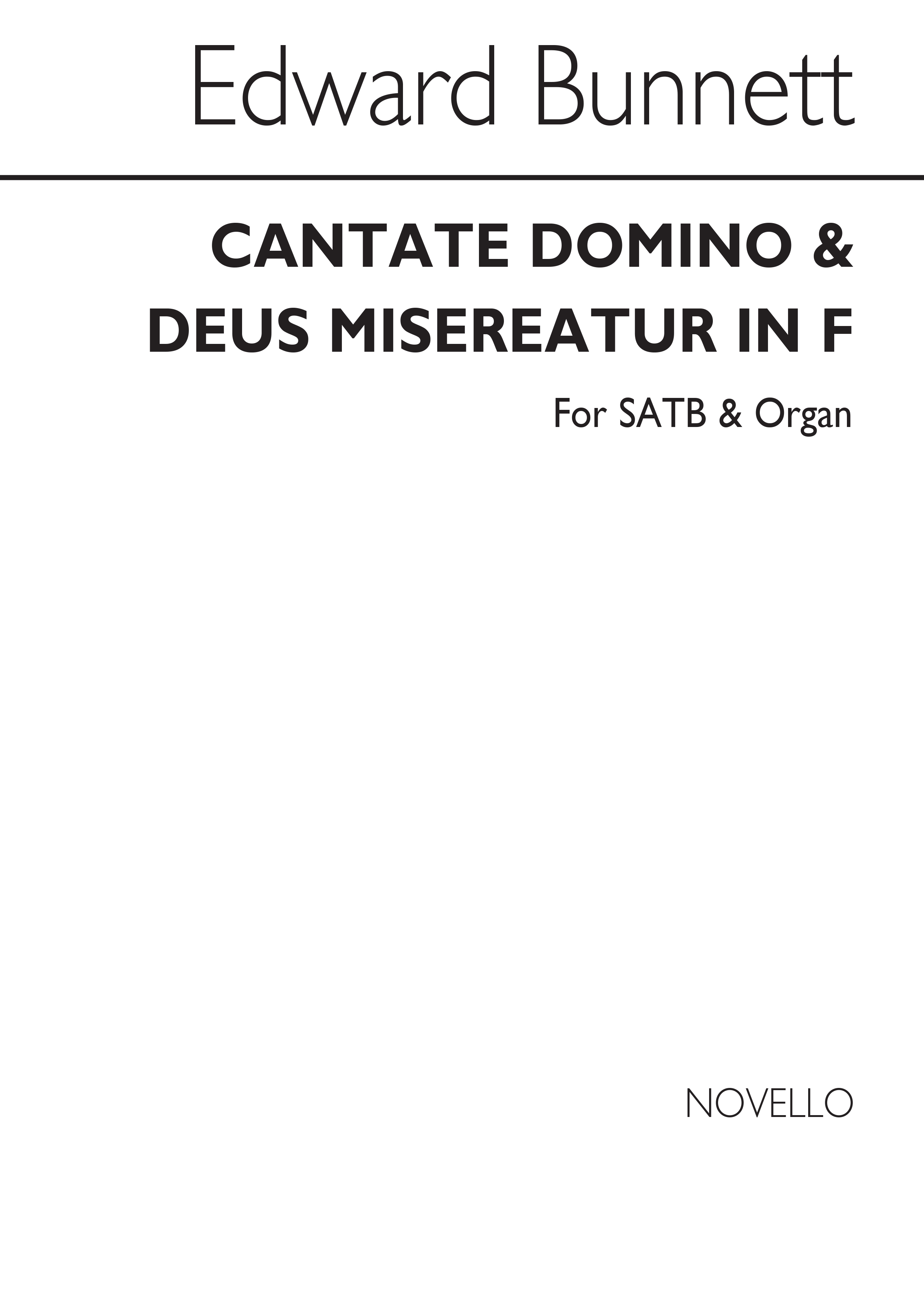 Edward Bunnett: Cantate Domino And Deus Misereatur In F: SATB: Vocal Score
