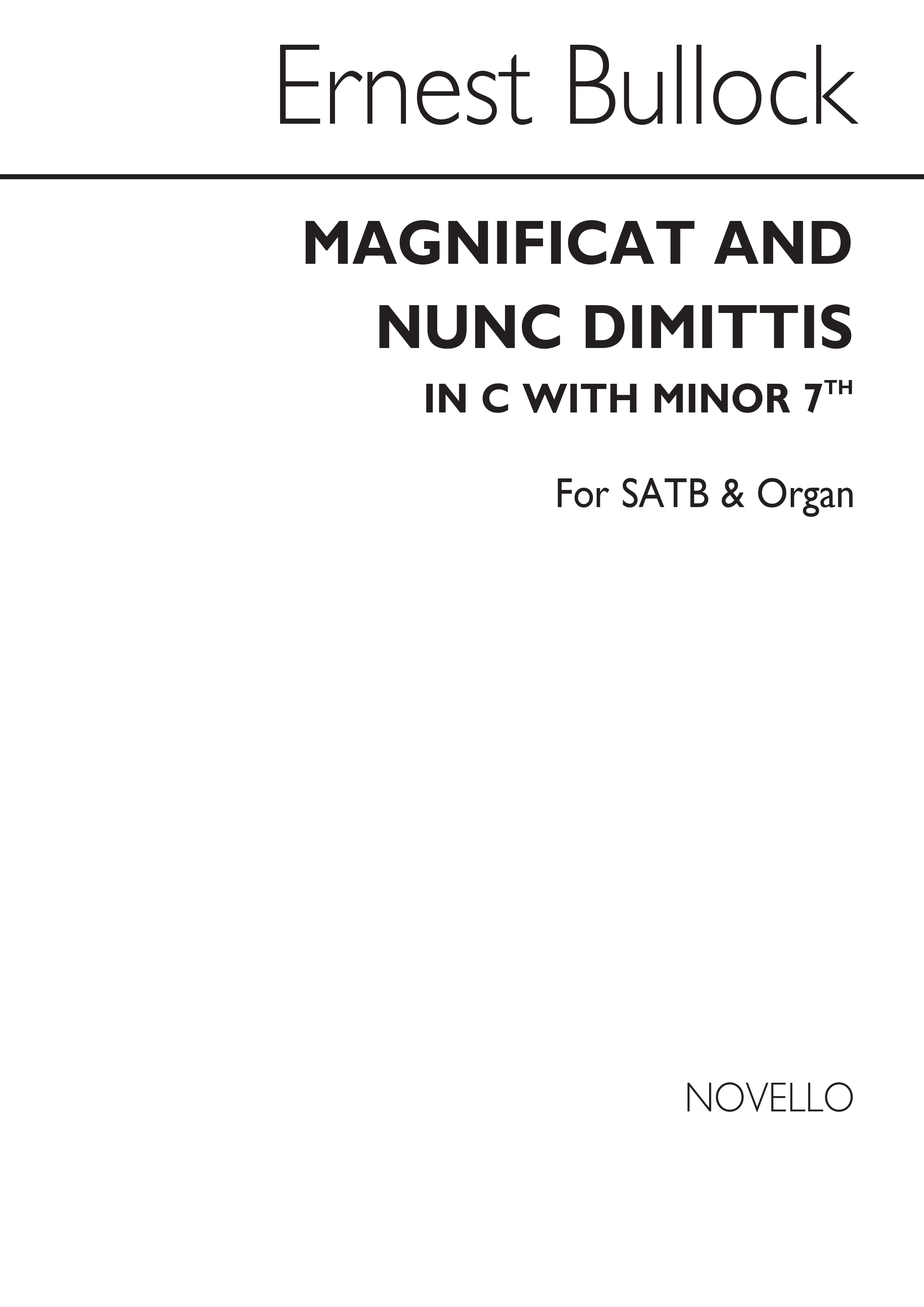 Ernest Bullock: Magnificat And Nunc Dimittis In C (With Minor 7th): SATB: Vocal